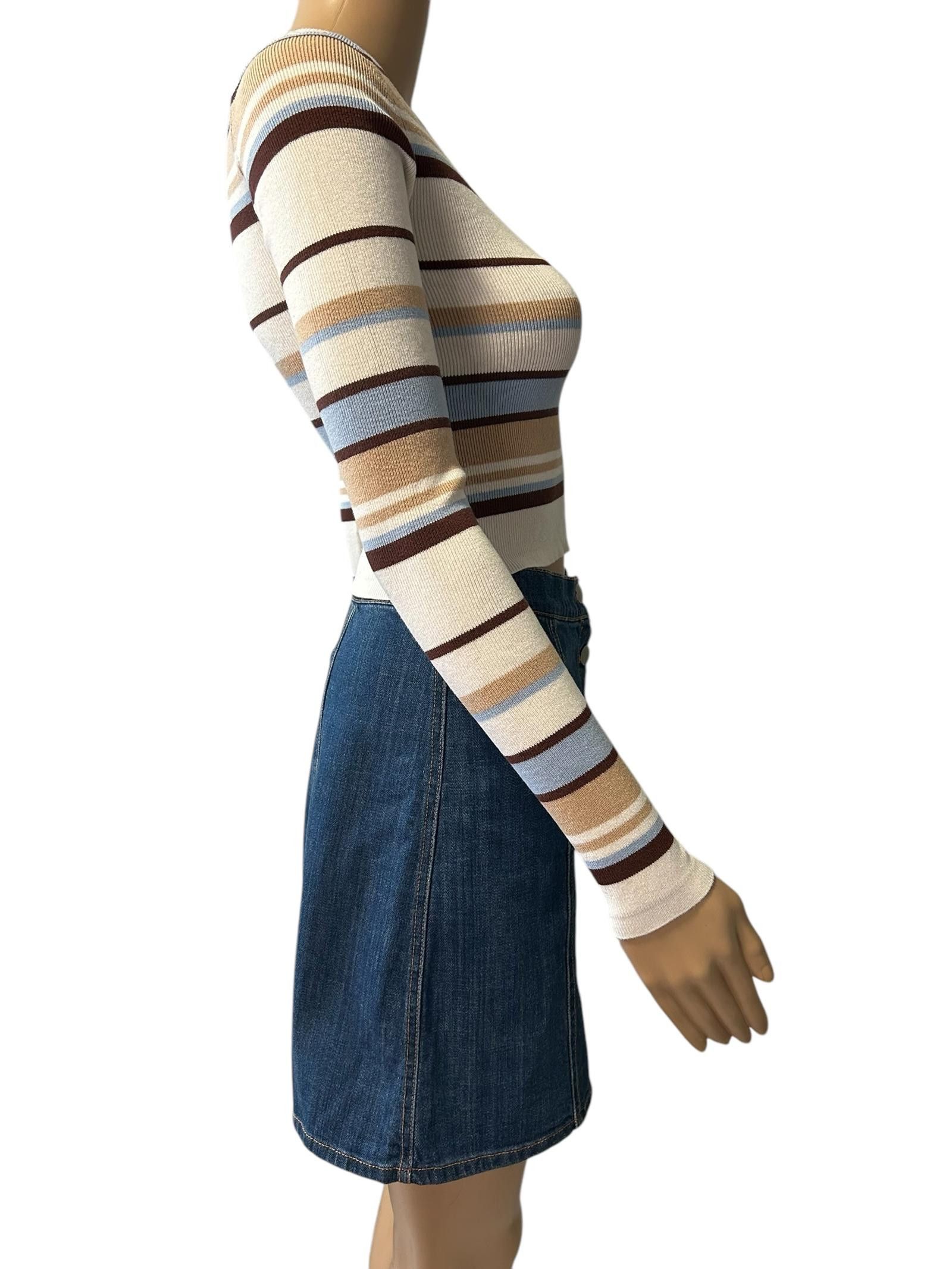 Designer Garage Trendy Striped Knit Top Size XS / US 0-2 / IT 36-38 - 3 Thumbnail