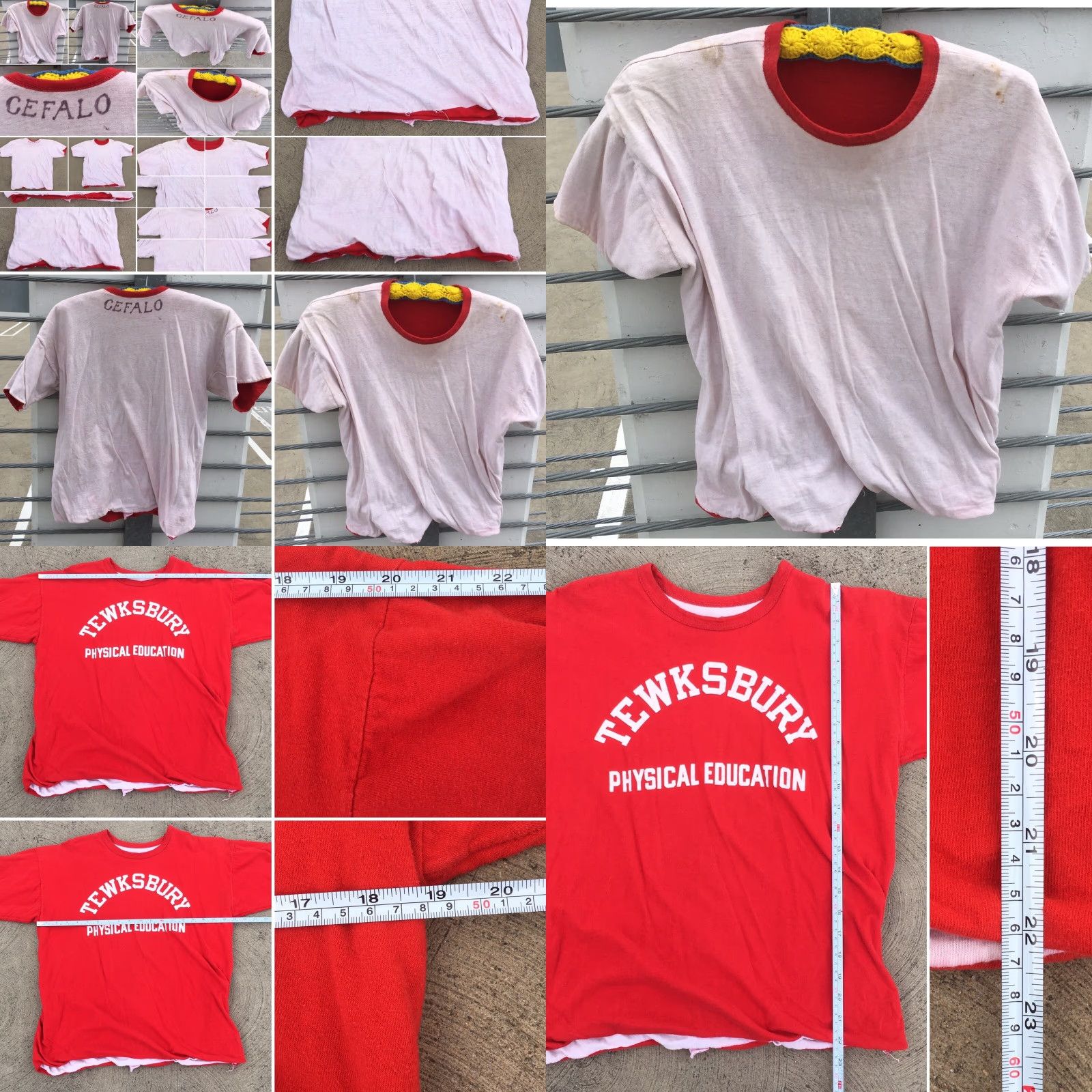 Champion VINTAGE Champion Tewksbury Physical Education T Shirt 1960s Red L Mens Short Sleeve Graphic Tee Reversible Size US L / EU 52-54 / 3 - 8 Thumbnail