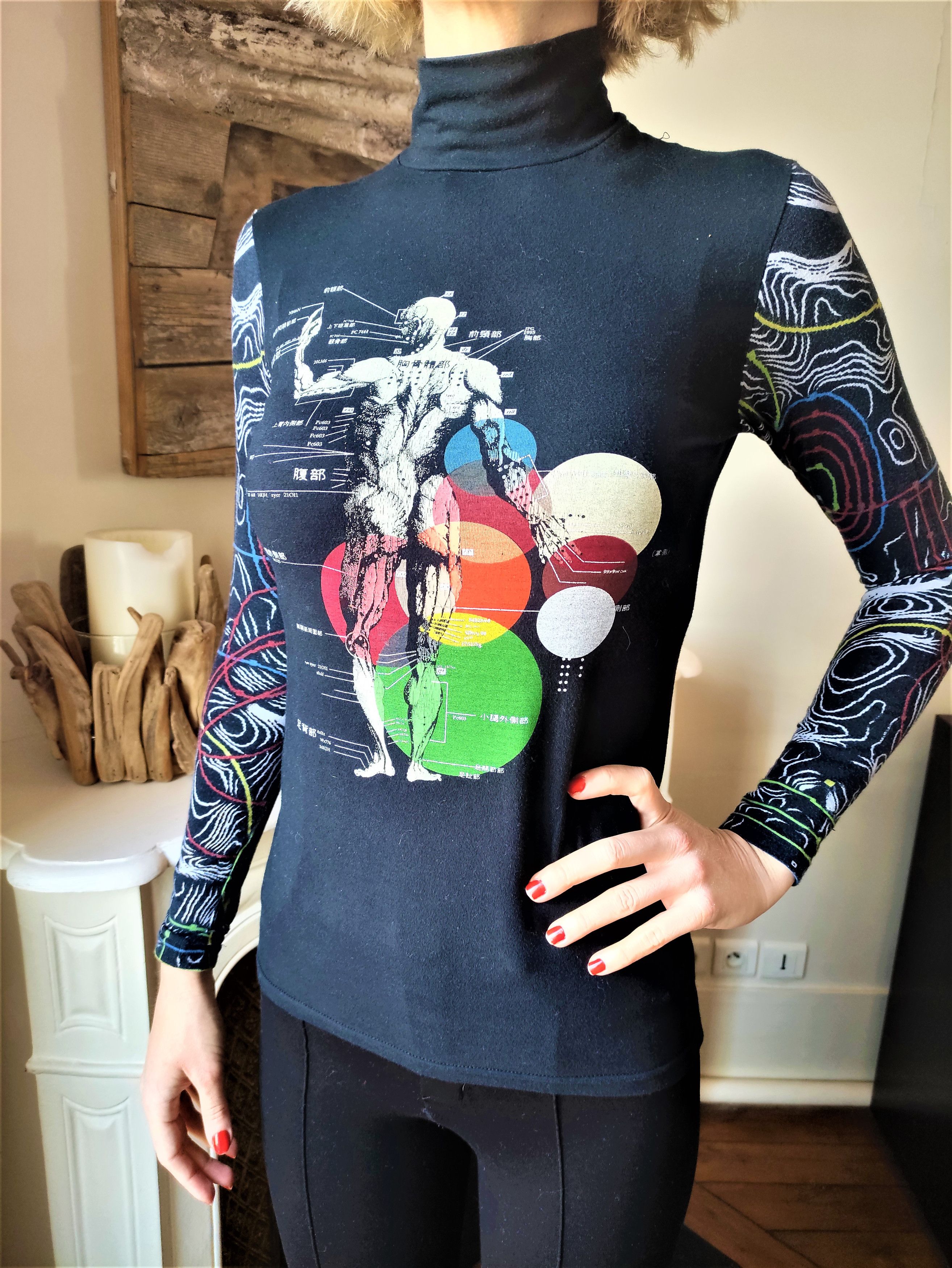 Jean Paul Gaultier JEAN PAUL GAULTIER Human Body Skeleton Anatomy Top Size S / US 4 / IT 40 - 12 Thumbnail