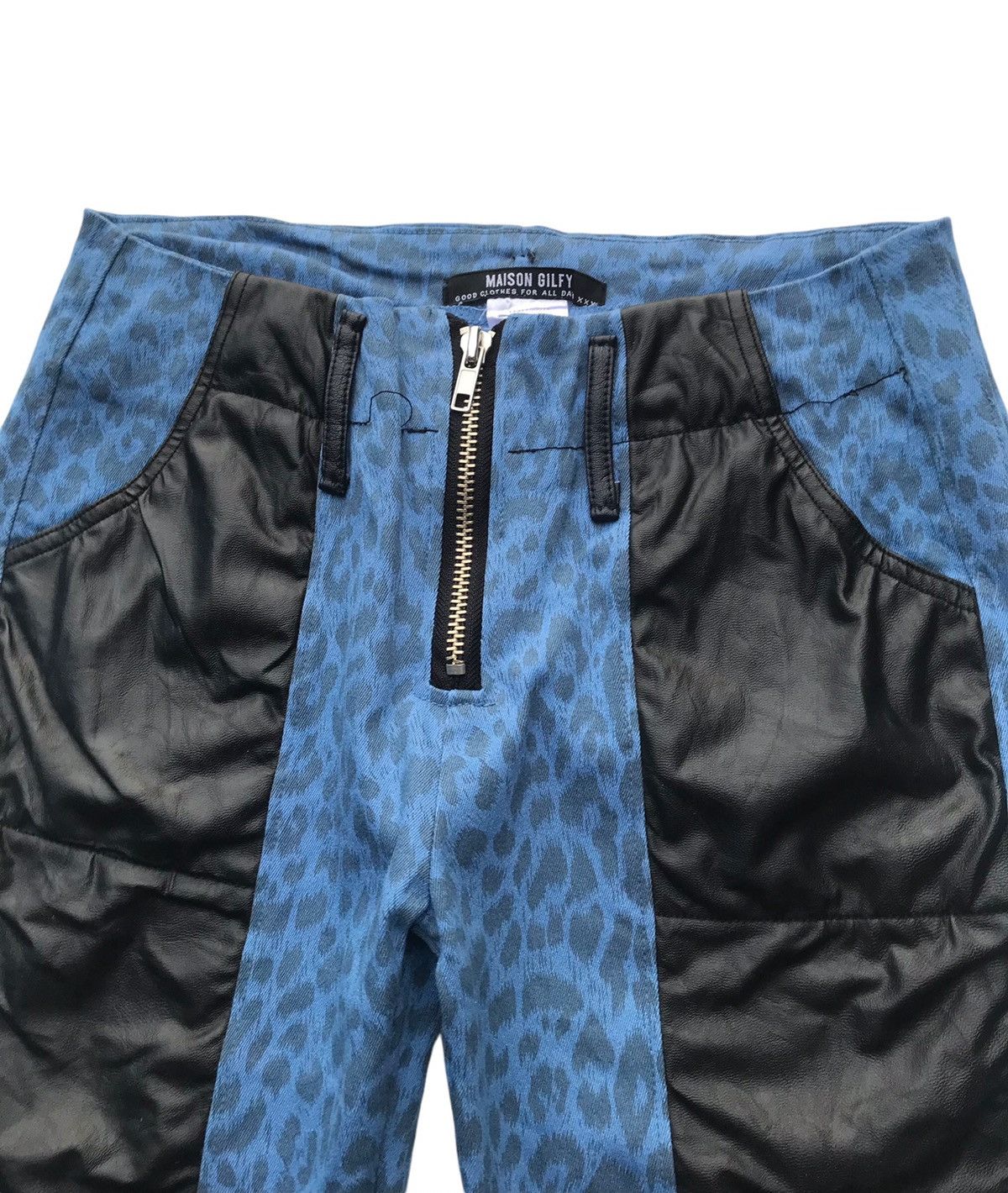 Japanese Brand Maison Gilfy Stretch Leopard Print Fashion Pants Size 27" / US 4 / IT 40 - 2 Thumbnail