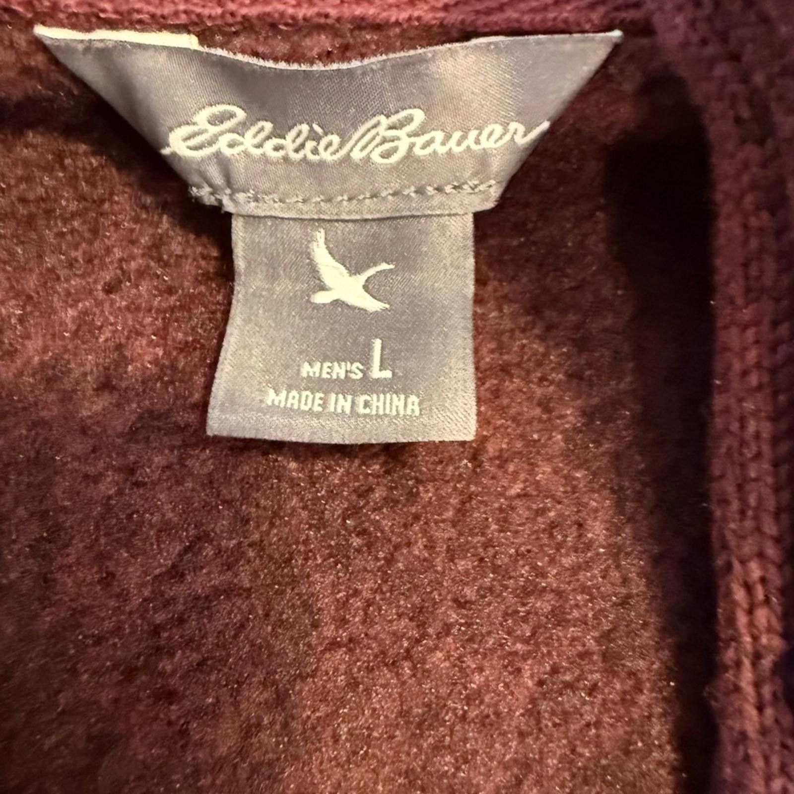 Eddie Bauer Eddie Bauer fleece lined jacket 1/4 zip mock turtleneck LG Size US L / EU 52-54 / 3 - 4 Thumbnail