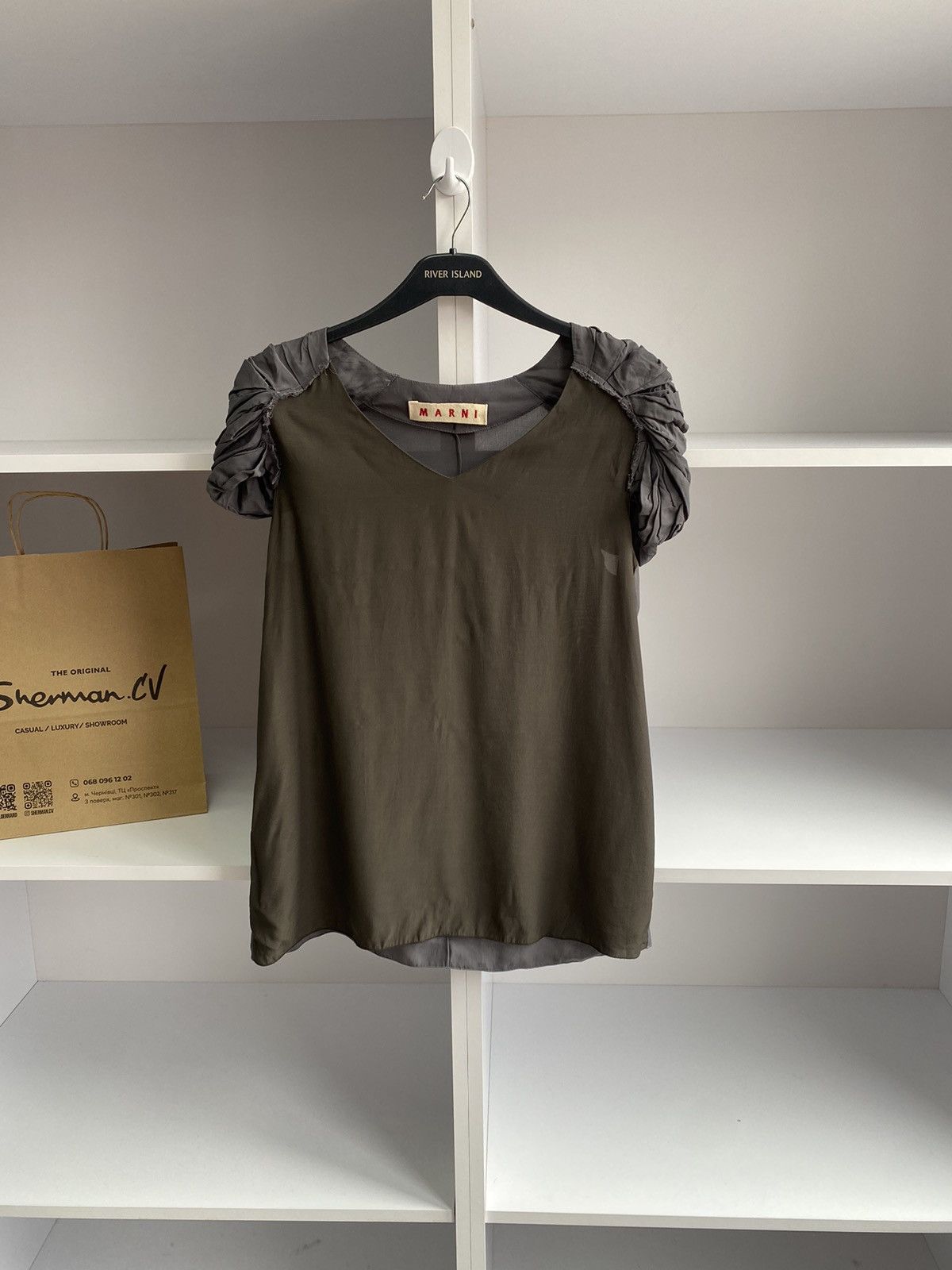Designer × Marni × Vintage Vintage Marni womens top t shirt blouse green size 40 Size S / US 4 / IT 40 - 2 Thumbnail