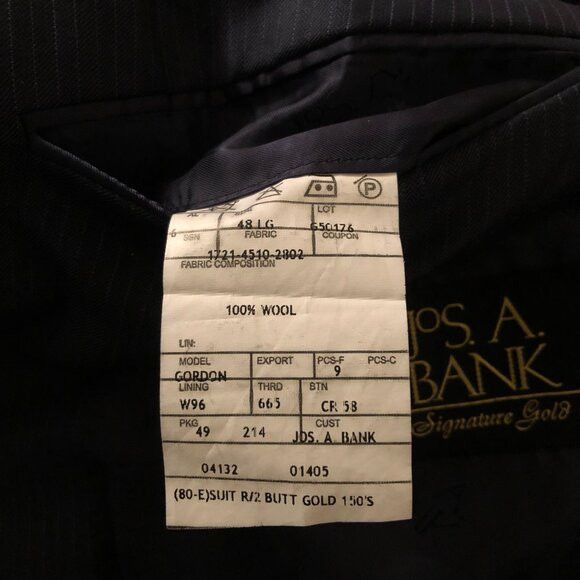 Jos. A. Bank Jos.a.bank men's striped wool sport coat jacket blazer 48L Size 48L - 7 Thumbnail