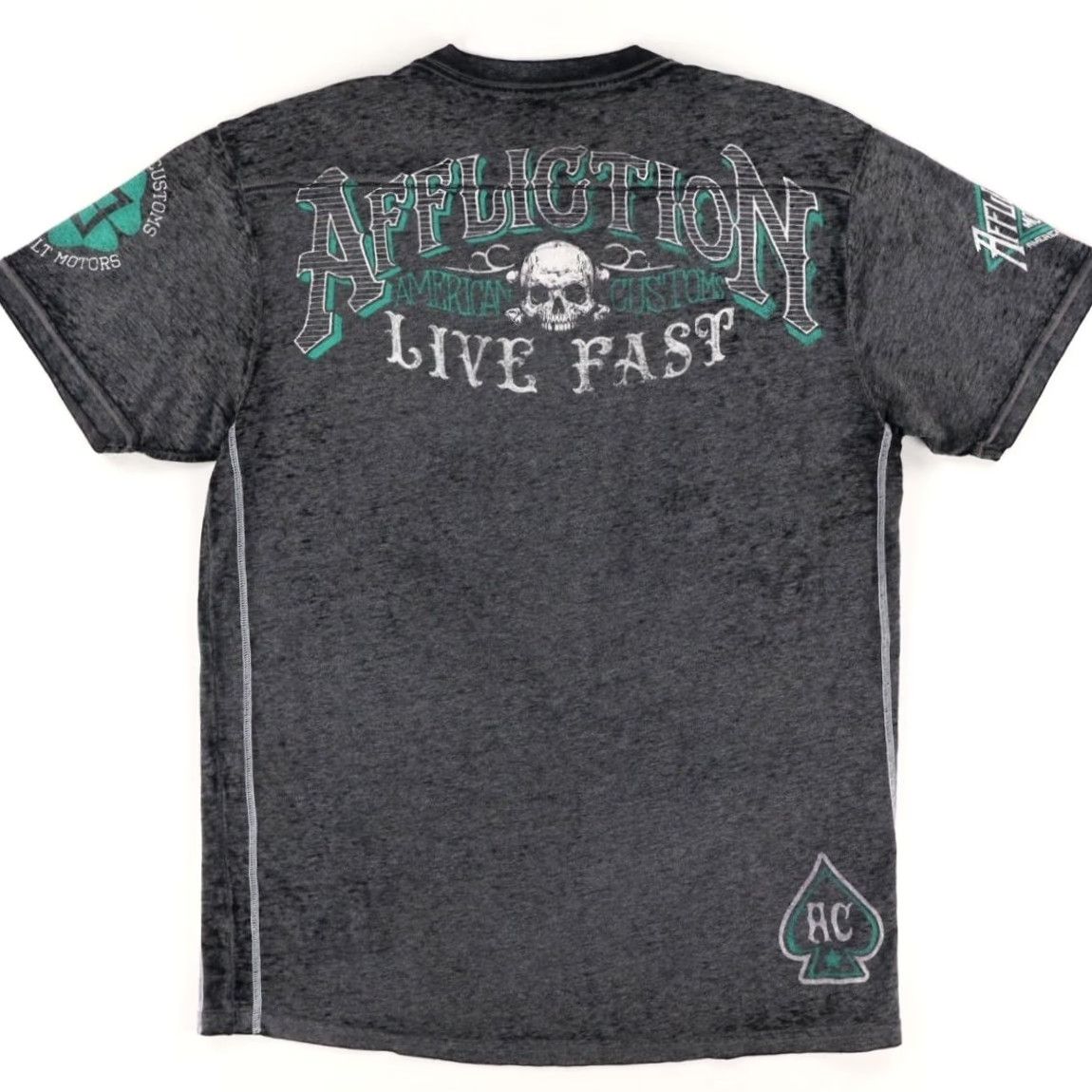Affliction Affliction American Customs All Over Print T-Shirt Black Men's XL Shirt Slim fit Size US XL / EU 56 / 4 - 4 Thumbnail