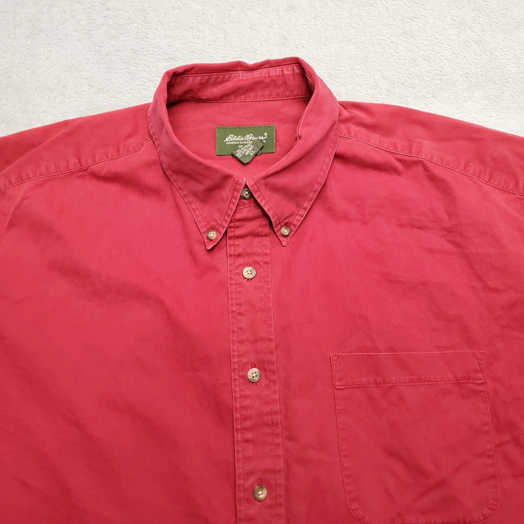 Eddie Bauer Eddie Bauer Shirt Mens XL Red Twill Long Sleeve Button-Down Outdoor Casual Size US XL / EU 56 / 4 - 2 Thumbnail