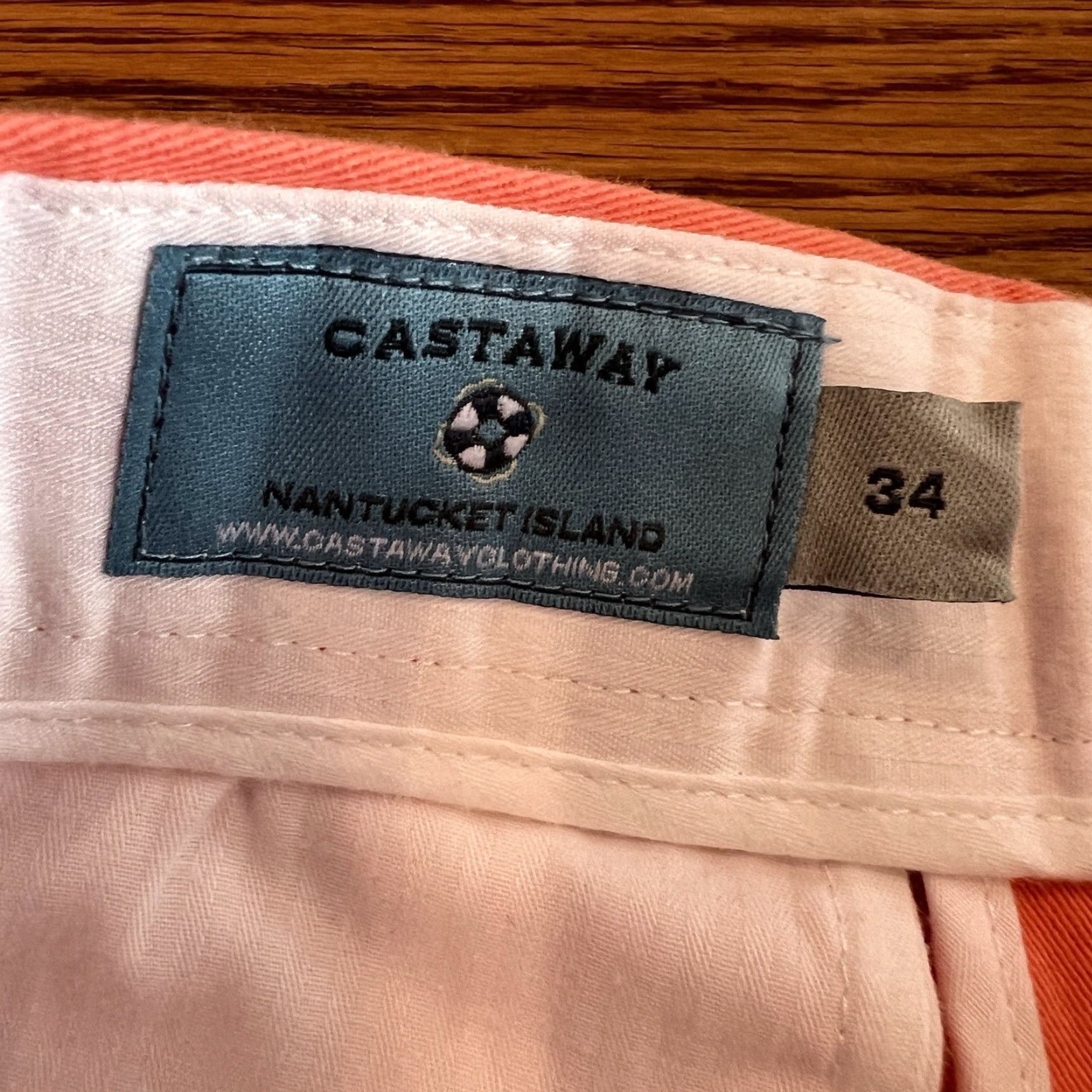 Vintage VINTAGE Castaway Nantucket Island Men's Chino Shorts 34 Coral Beach Travel Casual Summer Size US 34 / EU 50 - 3 Thumbnail
