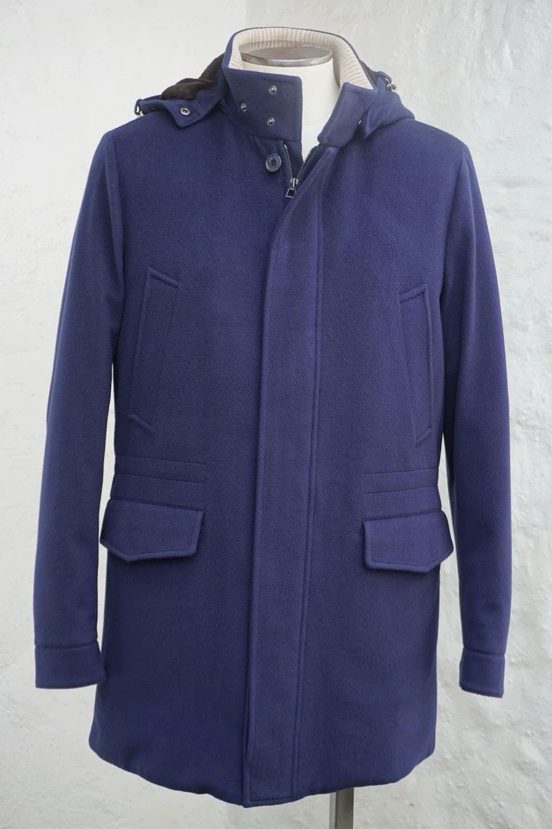 Loro Piana LORO PIANA The navy blue parka camel fur coat down jacket Size US M / EU 48-50 / 2 - 1 Thumbnail
