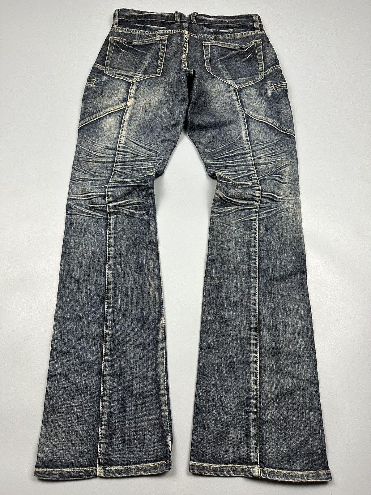 Japanese Brand × Michel Klein 🔥Flared🔥 Michel Klien Multi Zipper Pocket Lightning Jeans Size US 31 - 4 Thumbnail