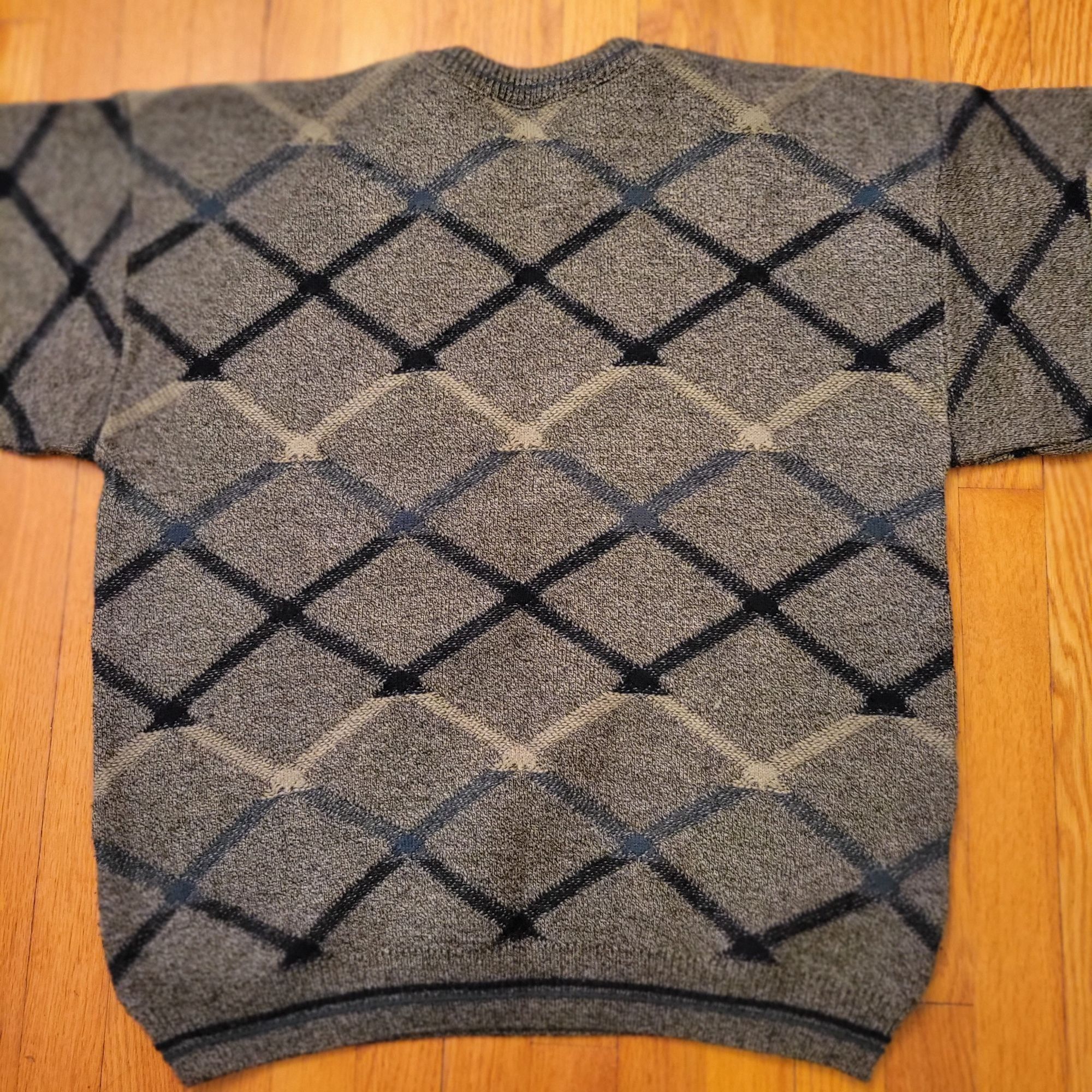 Jantzen Jantzen Classics XL Argyle Sweater Grey Diamond Pattern Gran Size US XL / EU 56 / 4 - 3 Thumbnail