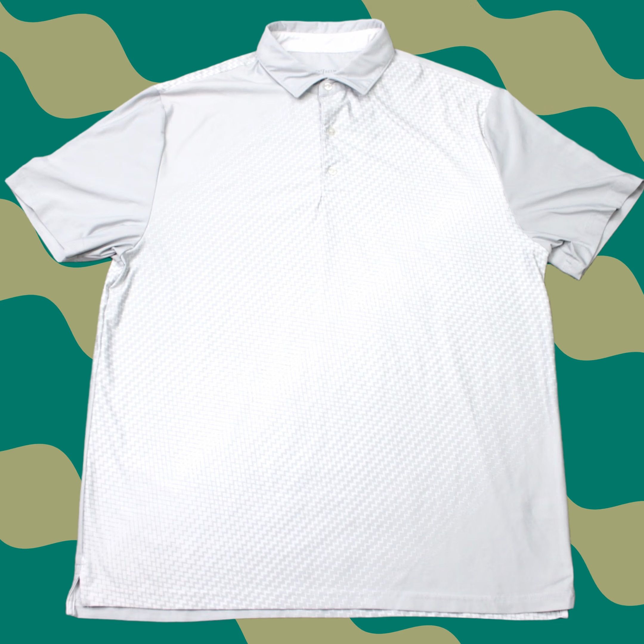 Vintage Hickey Freeman Golf Polo Shirt Mens Large Gray Geometric Stretch Short Sleeve Polo Size US L / EU 52-54 / 3 - 1 Thumbnail