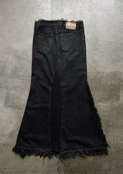 Le Grande Bleu (L.G.B.) L.G.B. (Le Grand Bleu) Fringe Denim Skirt Size 26" / US 2 / IT 38 - 2 Thumbnail