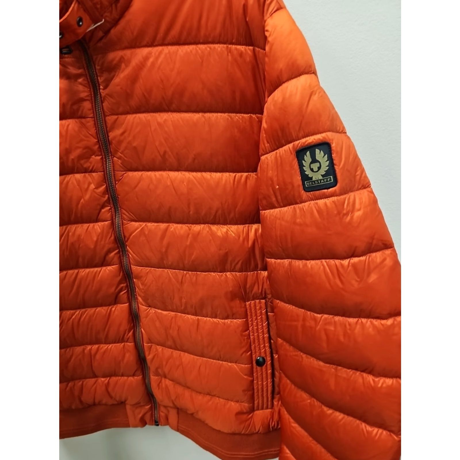 Belstaff VINTAGE? No — Belstaff Circuit Logo Down Jacket Men Orange Quilted Shell Mid-Length Full Zip 44 Size US S / EU 44-46 / 1 - 2 Thumbnail