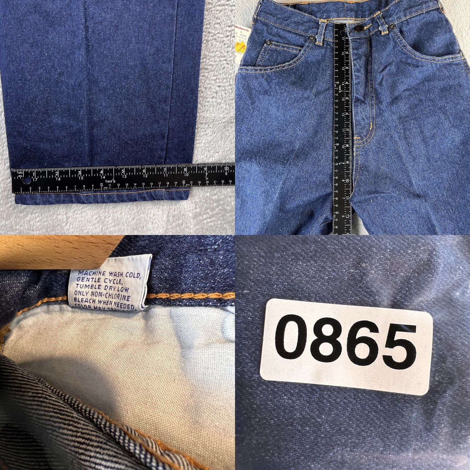 Doublet VINTAGE Diamond Double U Jeans Womens 16 Blue Deadstock 1970s 1980s Size 38" / US 16 / IT 52 - 8 Thumbnail