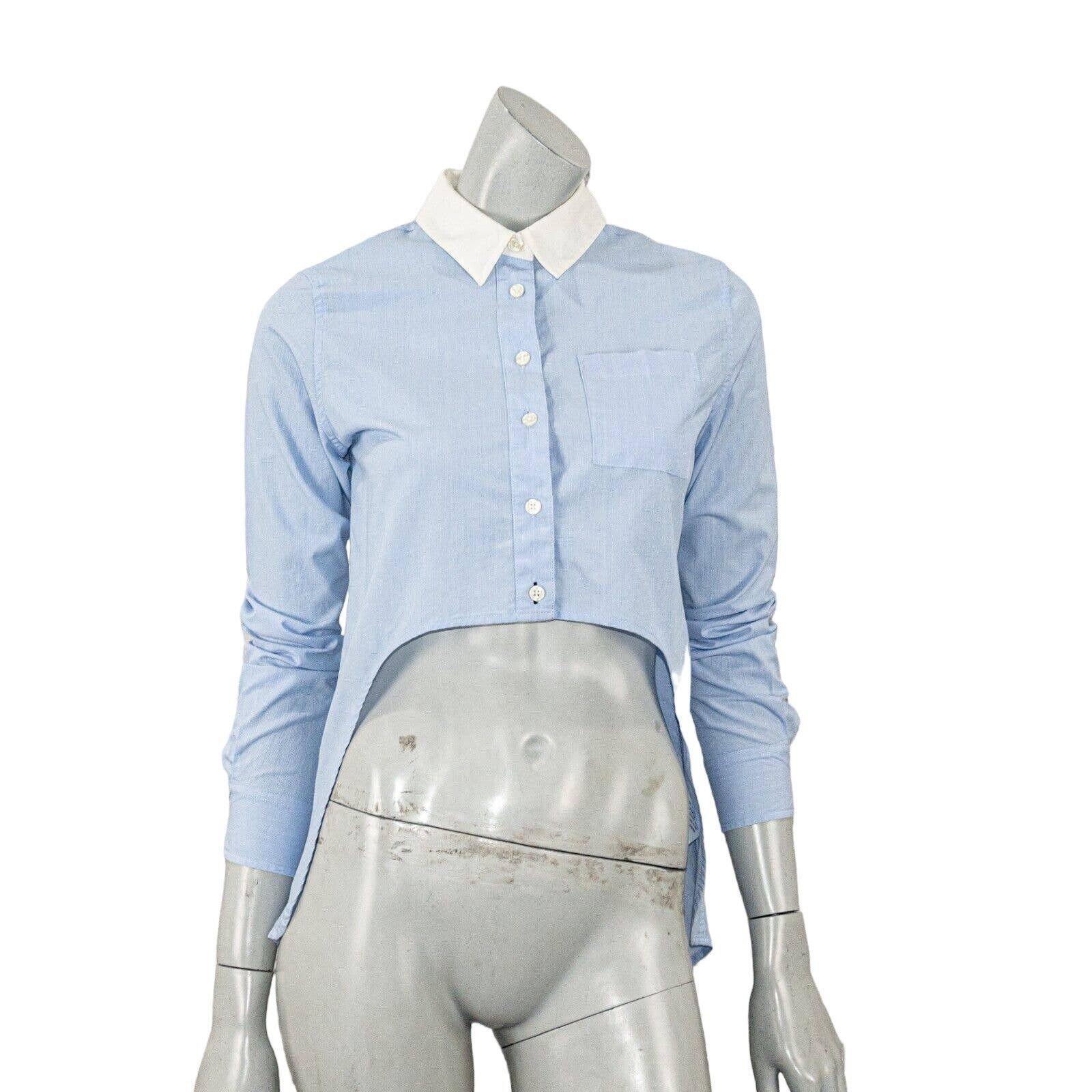 Jonathan Simkhai Jonathan Simkhai Women's Hi low Cropped front Oxford Shirt Size S / US 4 / IT 40 - 2 Thumbnail