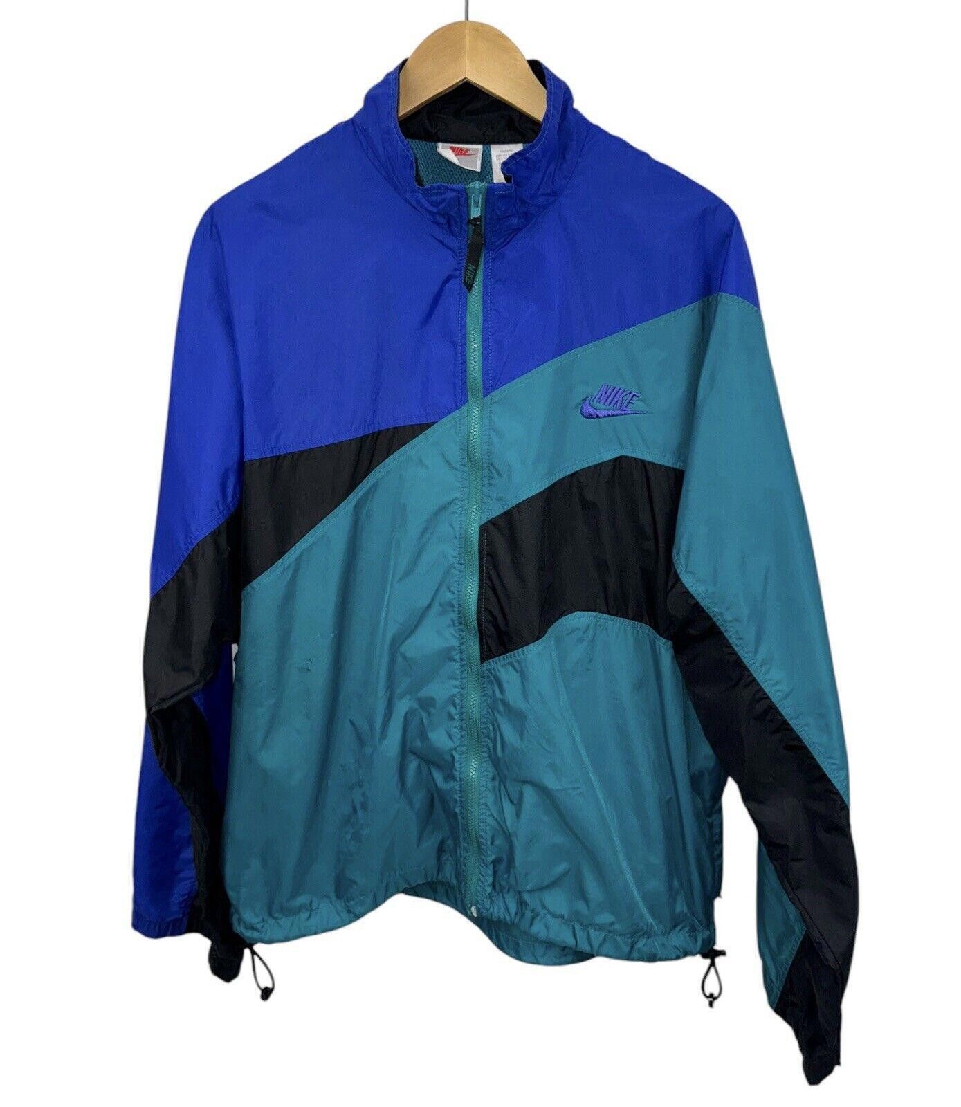 Nike Vintage Nike 90s Grape Aqua Retro Windbreaker Jacket Sz L Size US L / EU 52-54 / 3 - 1 Thumbnail