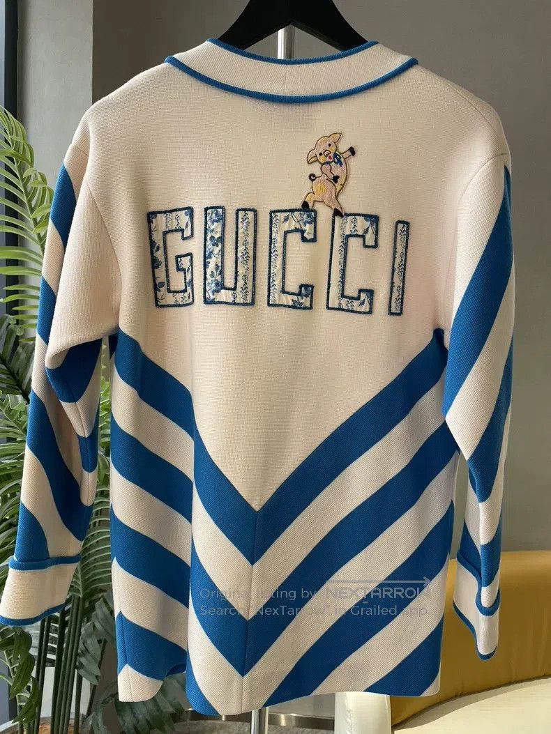 Gucci Gucci Blue and white striped cardigan coat Size XS / US 0-2 / IT 36-38 - 2 Thumbnail