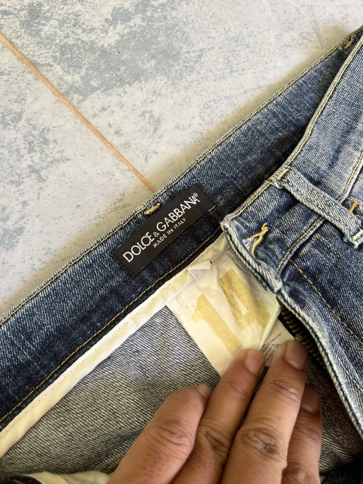 Dolce & Gabbana 💥Luxury Authentic D&G SS15 Blue Faded Denim Made In Italy Size US 31 - 13 Thumbnail