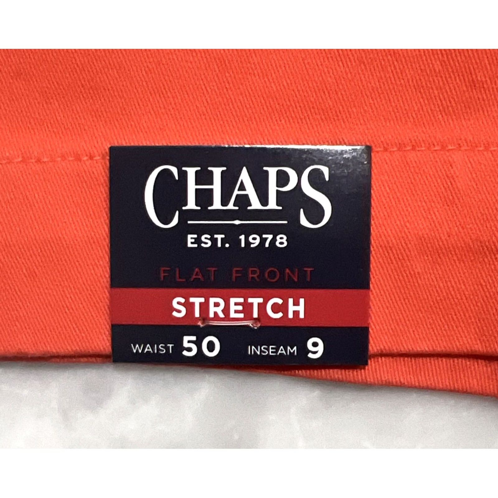 Chaps Chaps Ralph Lauren Men Flat Front 50 Big & Tall 9” Inseam Casual Cotton Blend Coral Stretch Twill Shirt? Size US 34 / EU 50 - 5 Thumbnail