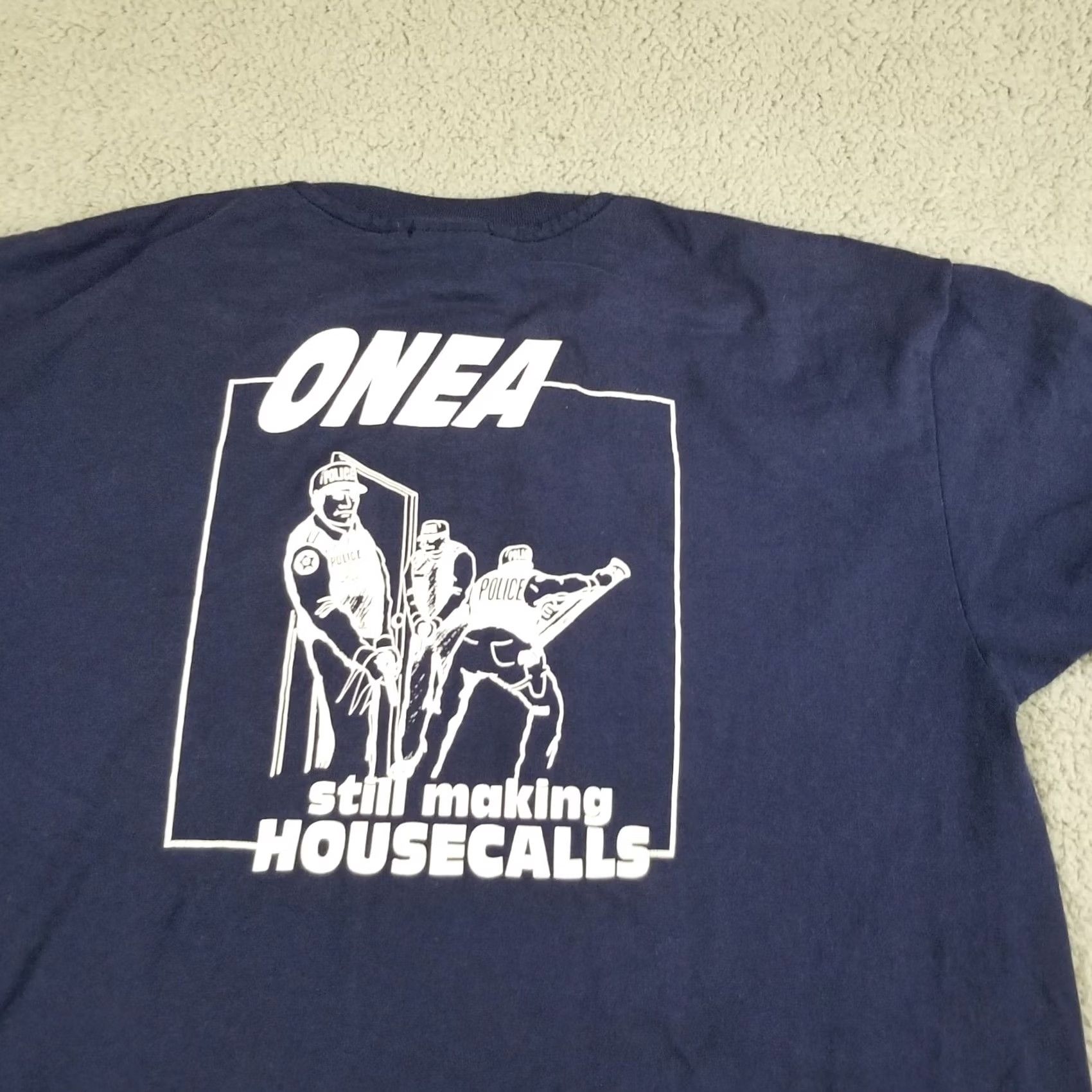 Vintage ONEA Shirt Men XL Police Entry Team House Calls OR DRUG Enforcement USA Vintage Shirt XL Blue 90s USA Grunge Mens Size US XL / EU 56 / 4 - 2 Thumbnail