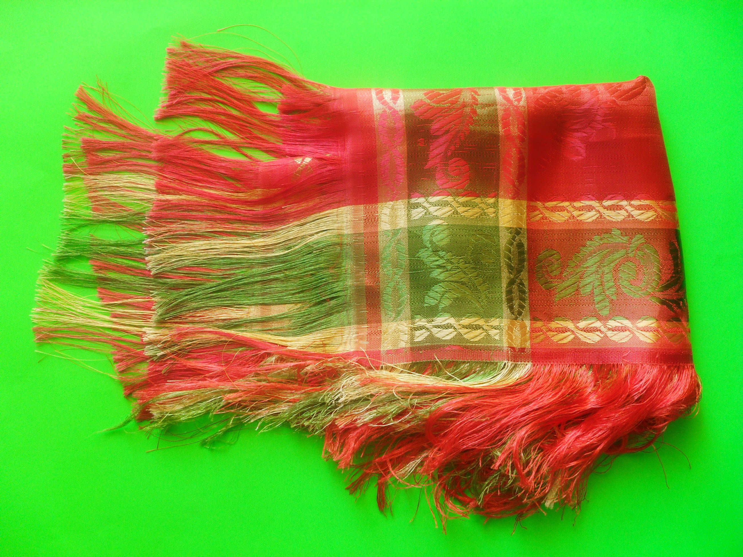 Other Multicolored scarf with fringes in vegetable silk. Size ONE SIZE - 6 Thumbnail