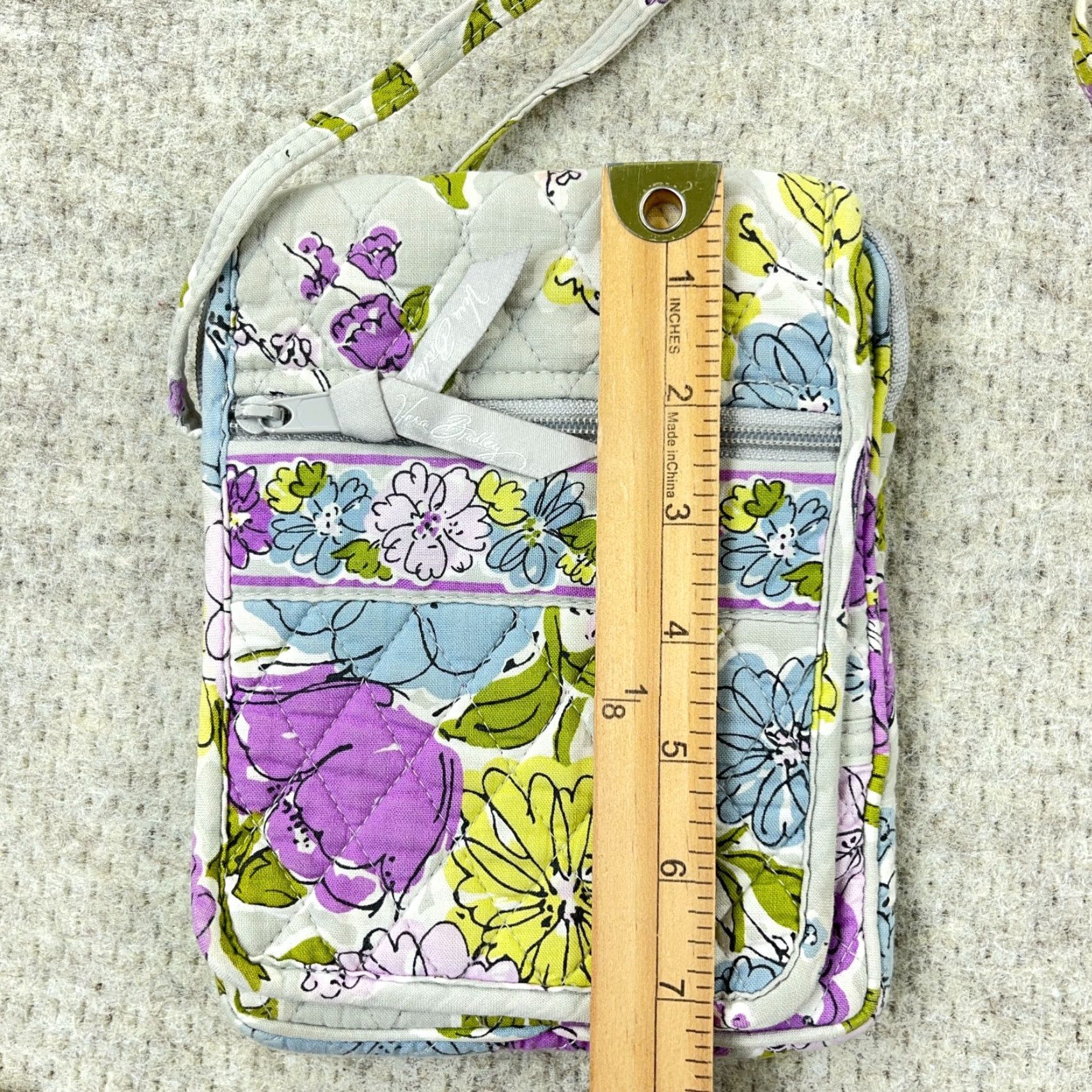 Vera Bradley Vera Bradley Hipster Mini Crossbody Purse Watercolor Gray Purple VTG Y2K 6"x7" Womens Size ONE SIZE - 6 Thumbnail