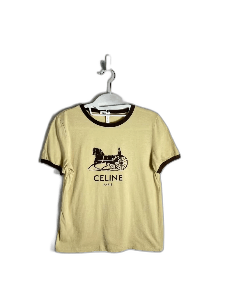 Celine Celine Yellow Short Sleeve T-Shirt-yf Size US S / EU 44-46 / 1 - 1 Thumbnail