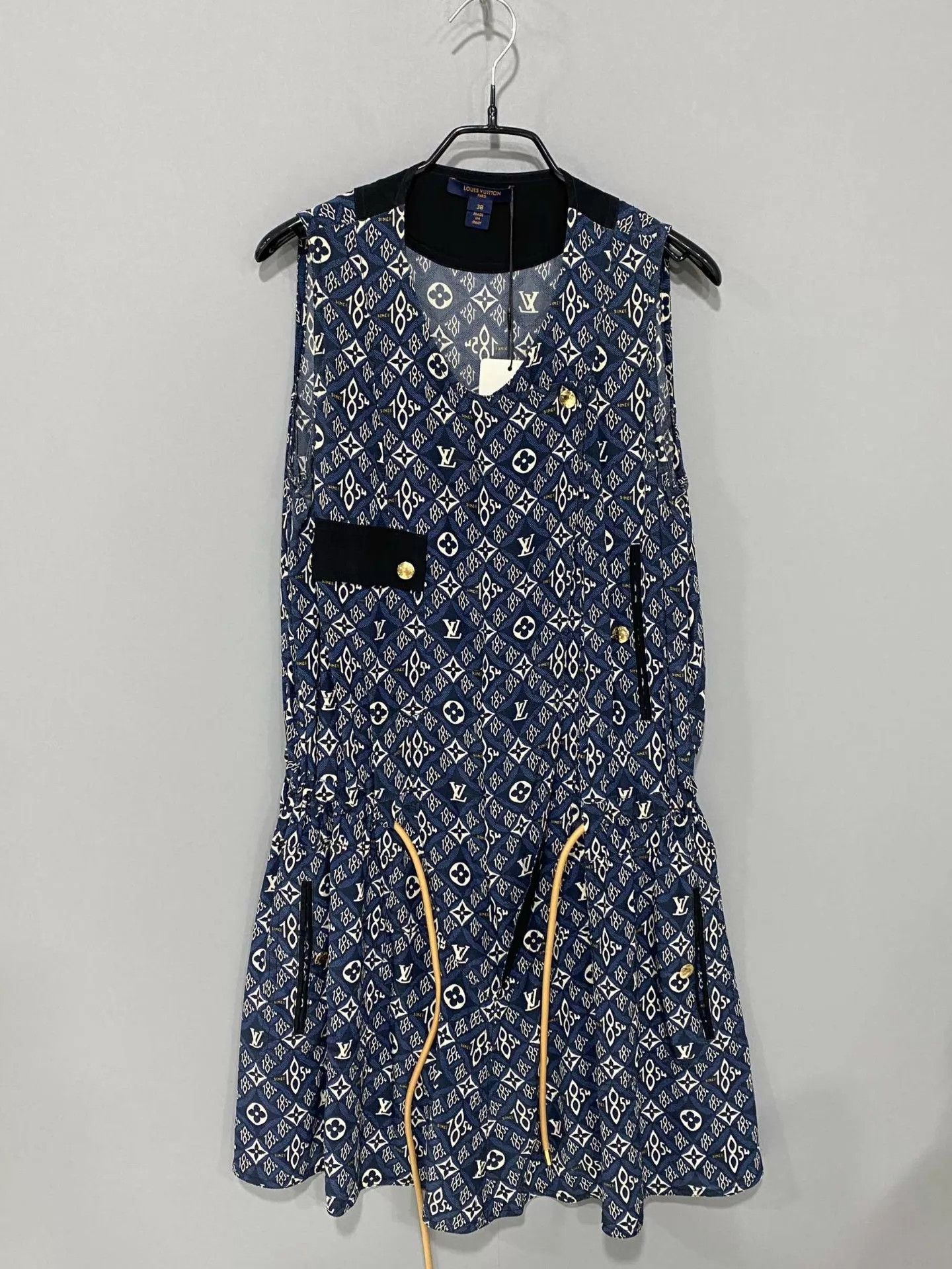 Louis Vuitton LV Women's Allover Print Sleeveless Mint Dress Size 38 Size S / US 4 / IT 40 - 1 Thumbnail