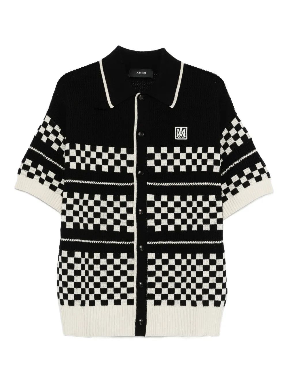 Amiri os11x0326 Checkered Mesh Shirt in Black/White Size US L / EU 52-54 / 3 - 1 Thumbnail