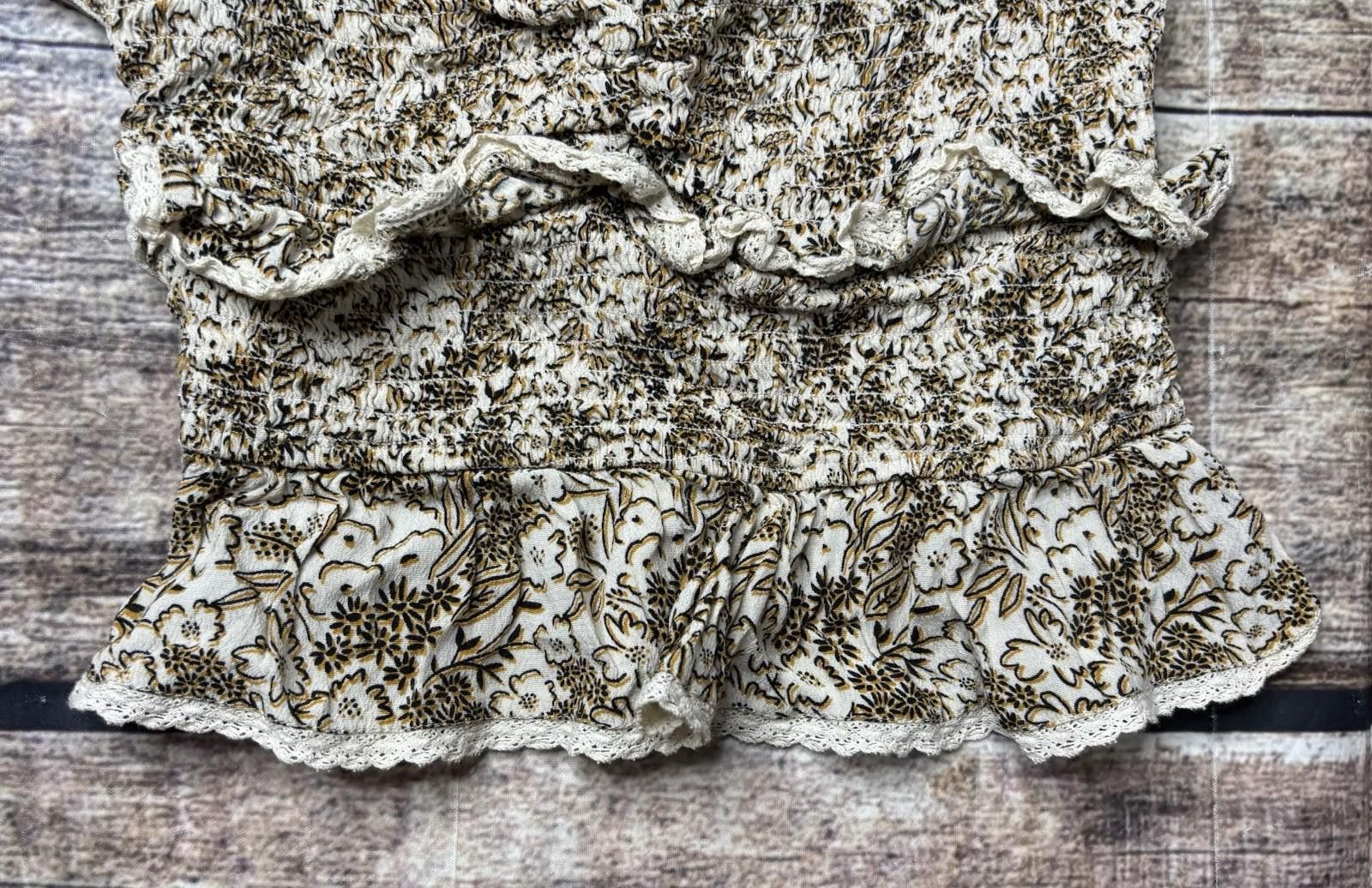 AUTRY ASTR The Label Top Womens XS Petite Floral Ruffled Crop Puff Size XS / US 0-2 / IT 36-38 - 5 Thumbnail
