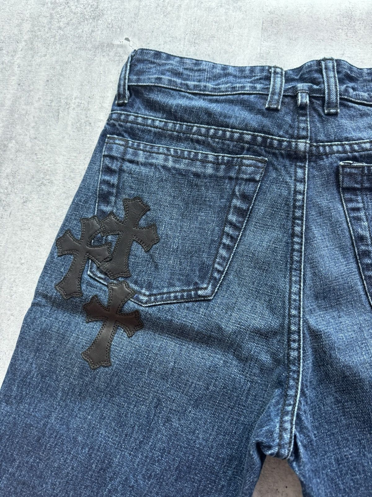 Chrome Hearts Chrome Heart Blue Levi Cross Patch Shorts Size 24" / US 00 / IT 34 - 7 Thumbnail