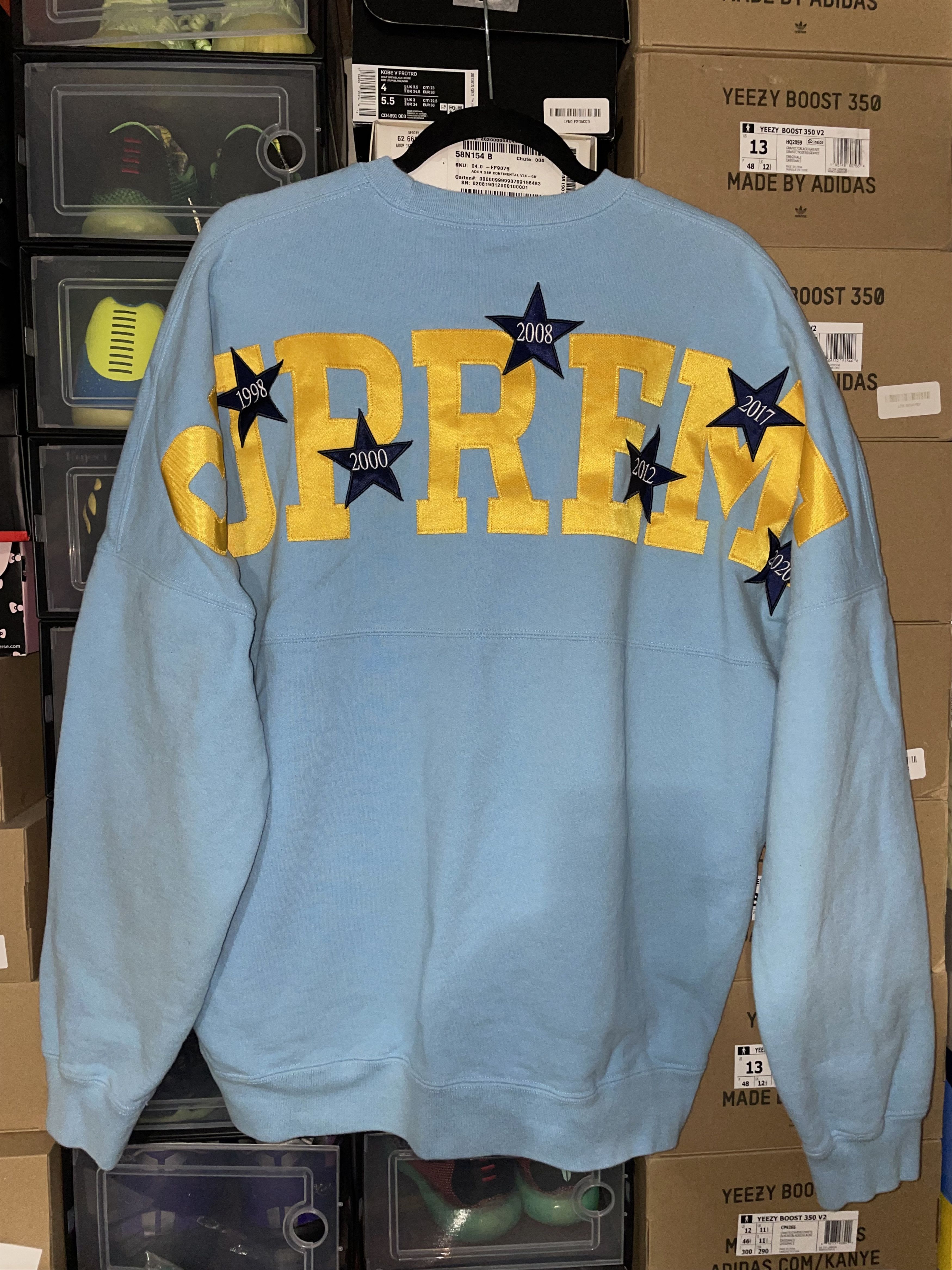 Supreme Tackle Twill Sweater Teal | Grailed