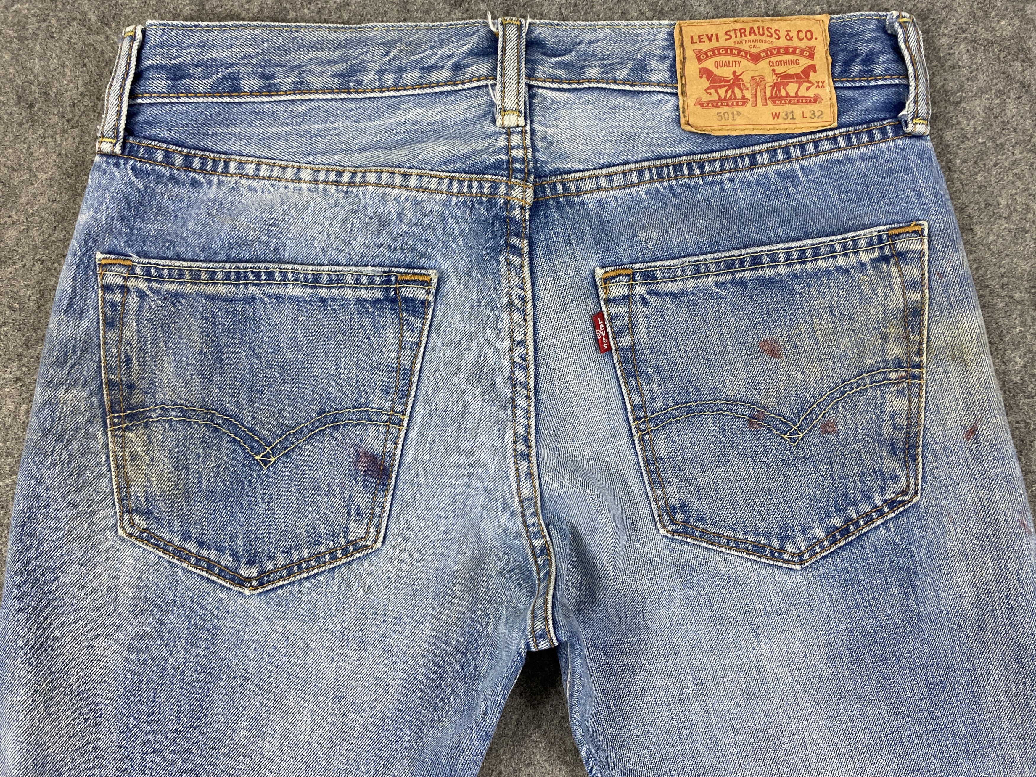 Levi's Dirty Distressed Blue Vintage Levi's 501 32x31.5 -JN2392 Size US 32 / EU 48 - 4 Thumbnail