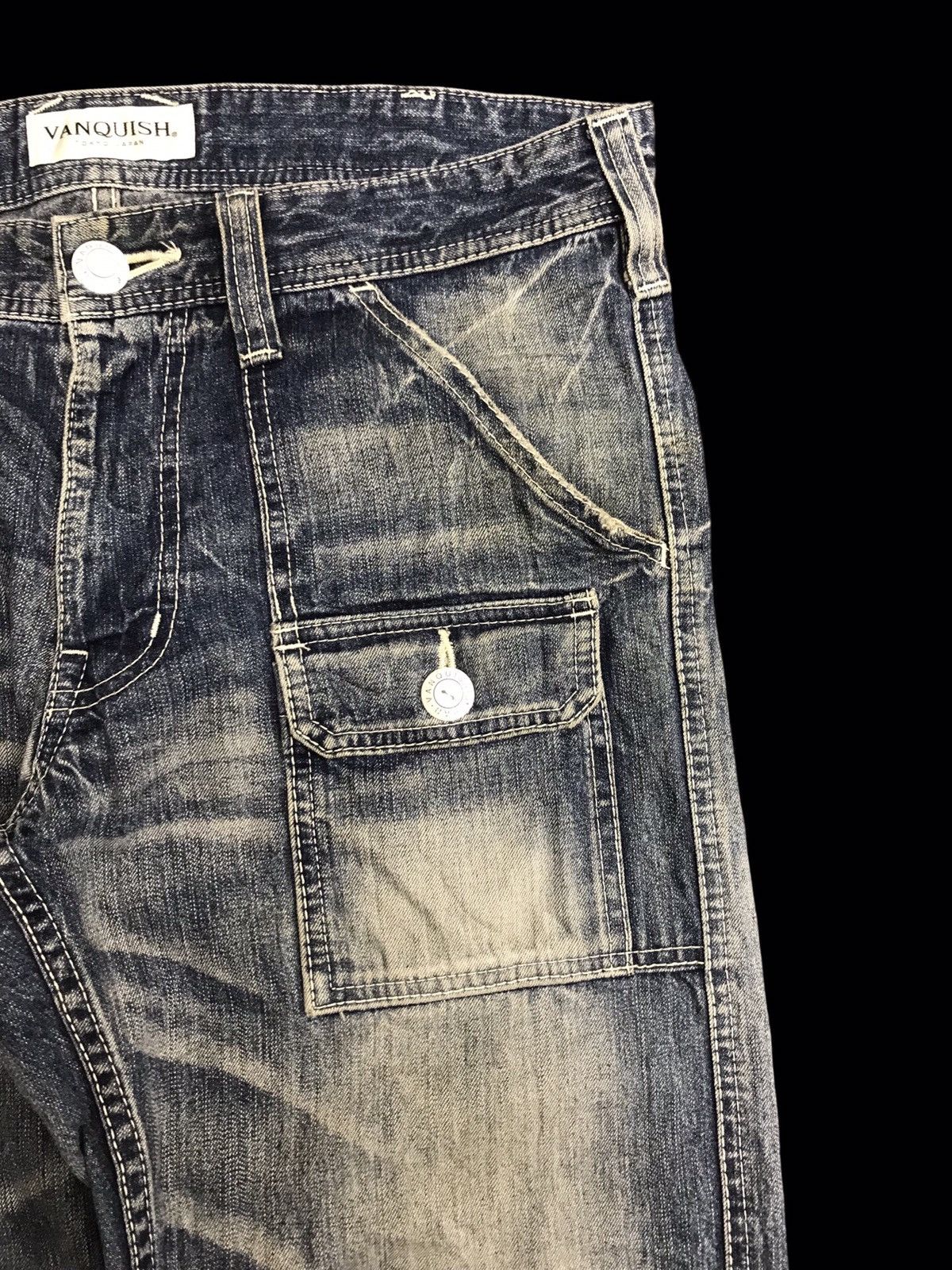 Japanese Brand 💥90s STYLE💥VERY RARE ARCHIVAL VANQUISH BUSH DENIM F414 Size US 33 - 4 Thumbnail