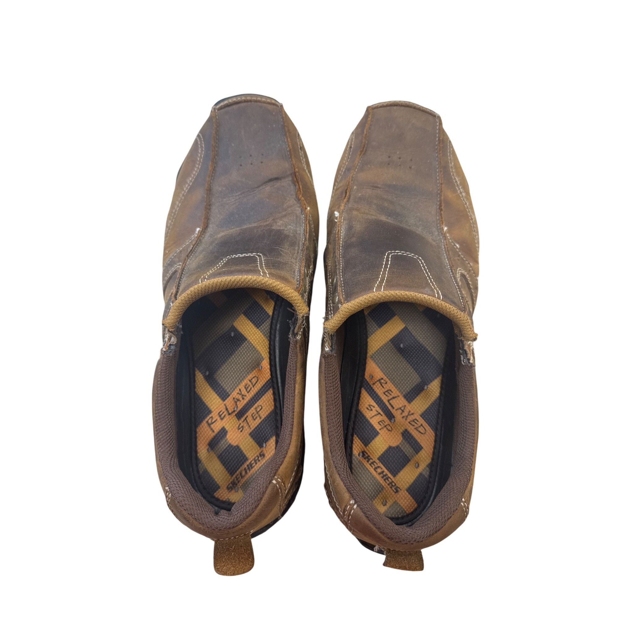 SKECHERS Skechers Mens Brown Leather Slip-On Loafers Size 13 SKU 7445 Size US 13 / EU 46 - 8 Thumbnail