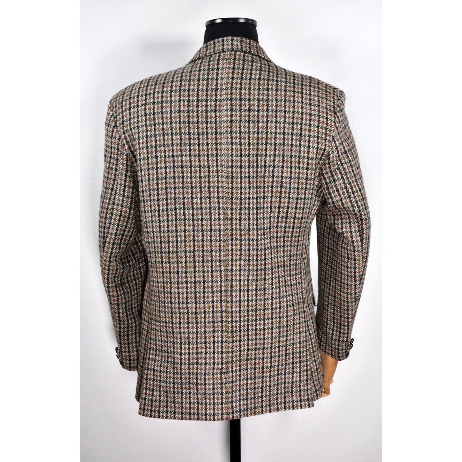 Harris Tweed Harris Tweed Blazer Shirt England Houndstooth Men's Wool 40" 18 Multicolor Chest 22" Very Good Pattern 80s/90s Mens Size 48R - 2 Thumbnail