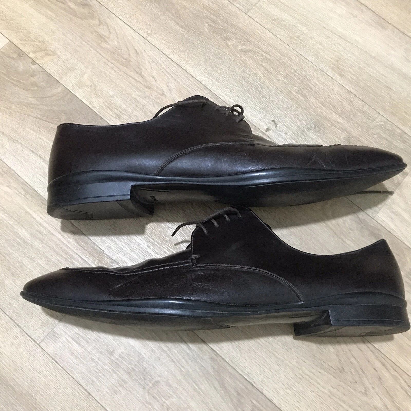 Prada Prada Dress Shoes Men's Leather Lace Up Oxford BROWN Size US 11 / EU 44 - 3 Thumbnail