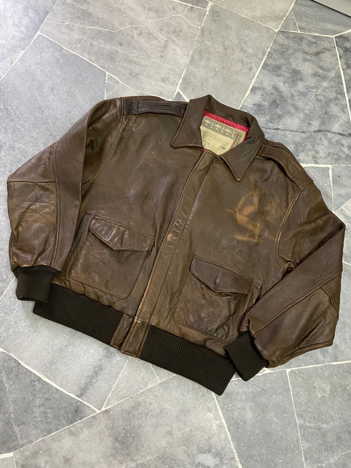Gap Vintage Gap Leather Jacket G-1 Flight Brown Bomber Jacket Size US M / EU 48-50 / 2 - 7 Thumbnail
