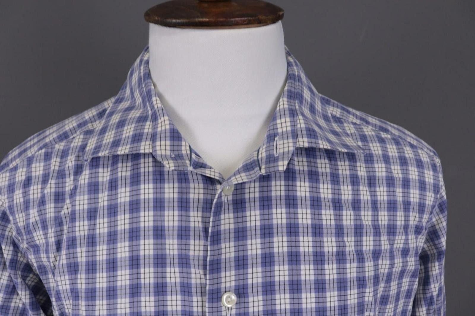 Eton Eton Contemporary Check Blue Shirt Size 45 17.75 XXL Size US M / EU 48-50 / 2 - 3 Thumbnail
