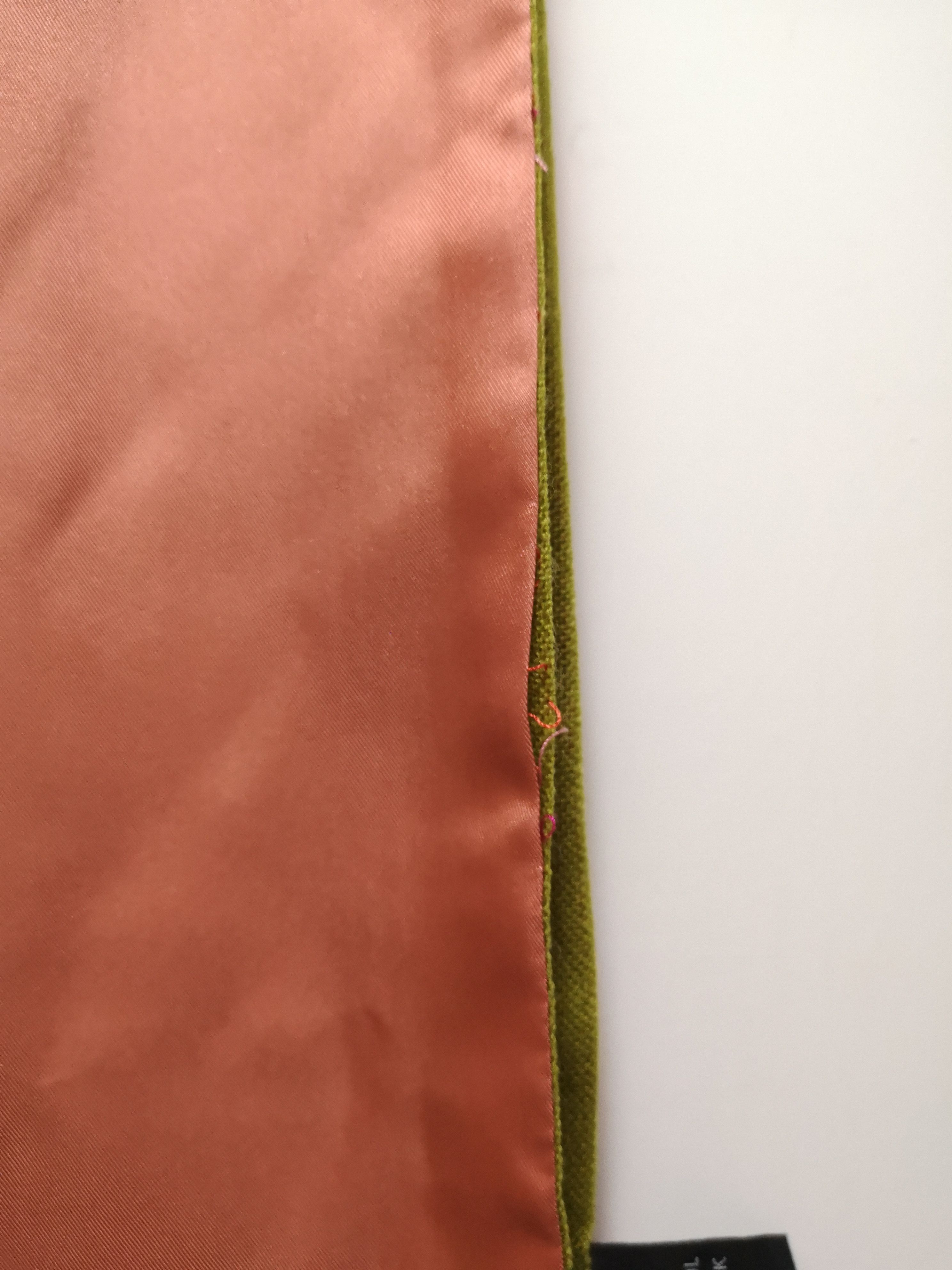 Kenzo Botanical Printed Wool Front Plain Pink Silk Back Scarf Size ONE SIZE - 9 Thumbnail