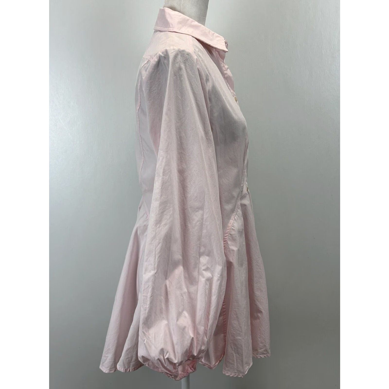 Free People VINTAGE Free People Pink Long Sleeve Button Up Balloon Sleeve Shirt Women's Small Size S / US 4 / IT 40 - 4 Thumbnail