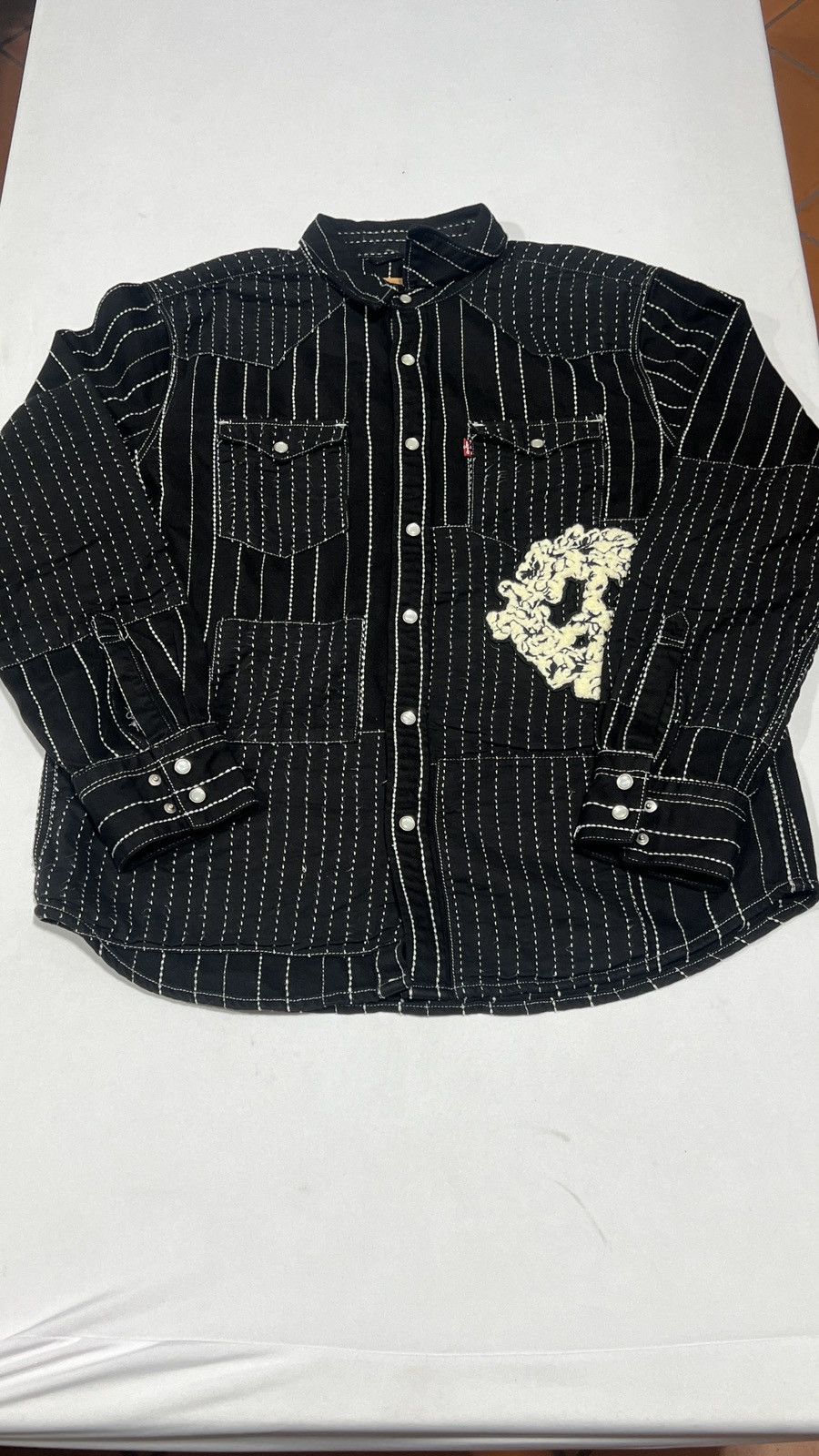 DENIM TEARS × Levi's Denim Tears Peace Patchwork Western Black Shirt Size US L / EU 52-54 / 3 - 1 Thumbnail