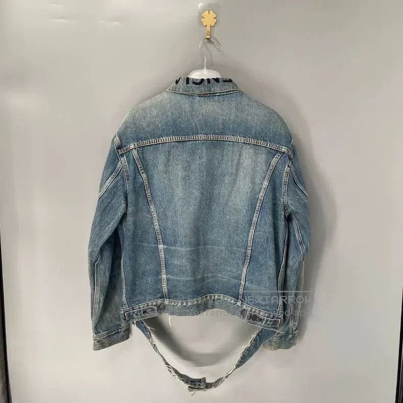 Balenciaga Balenciaga Blue Denim Jacket Logo Distressed. Size US XS / EU 42 / 0 - 2 Thumbnail