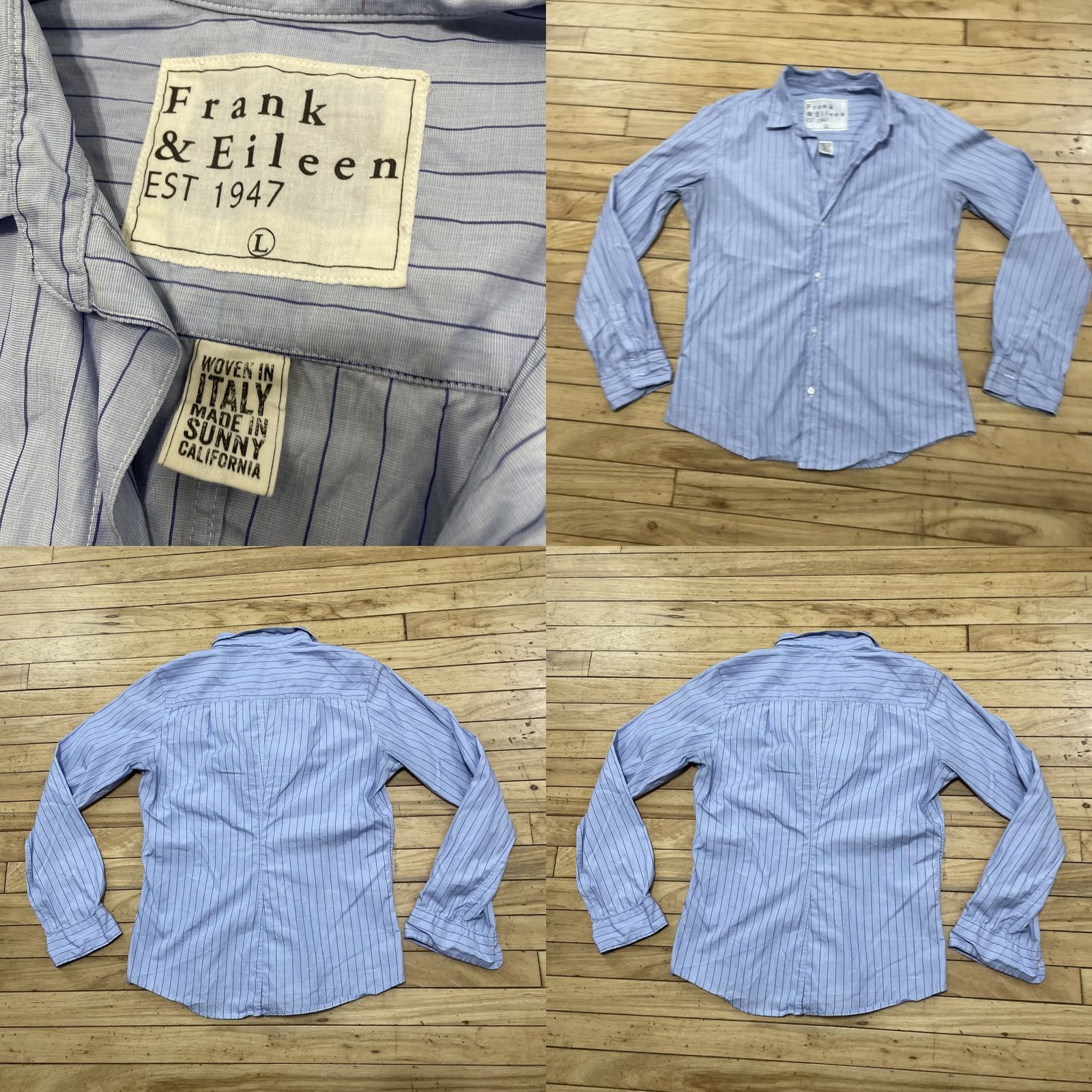 Vintage VINTAGE Frank & Eileen Eileen Barry Shirt Women L USA Coastal Button Up Long Sleeve Blue Size L / US 10 / IT 46 - 10 Thumbnail