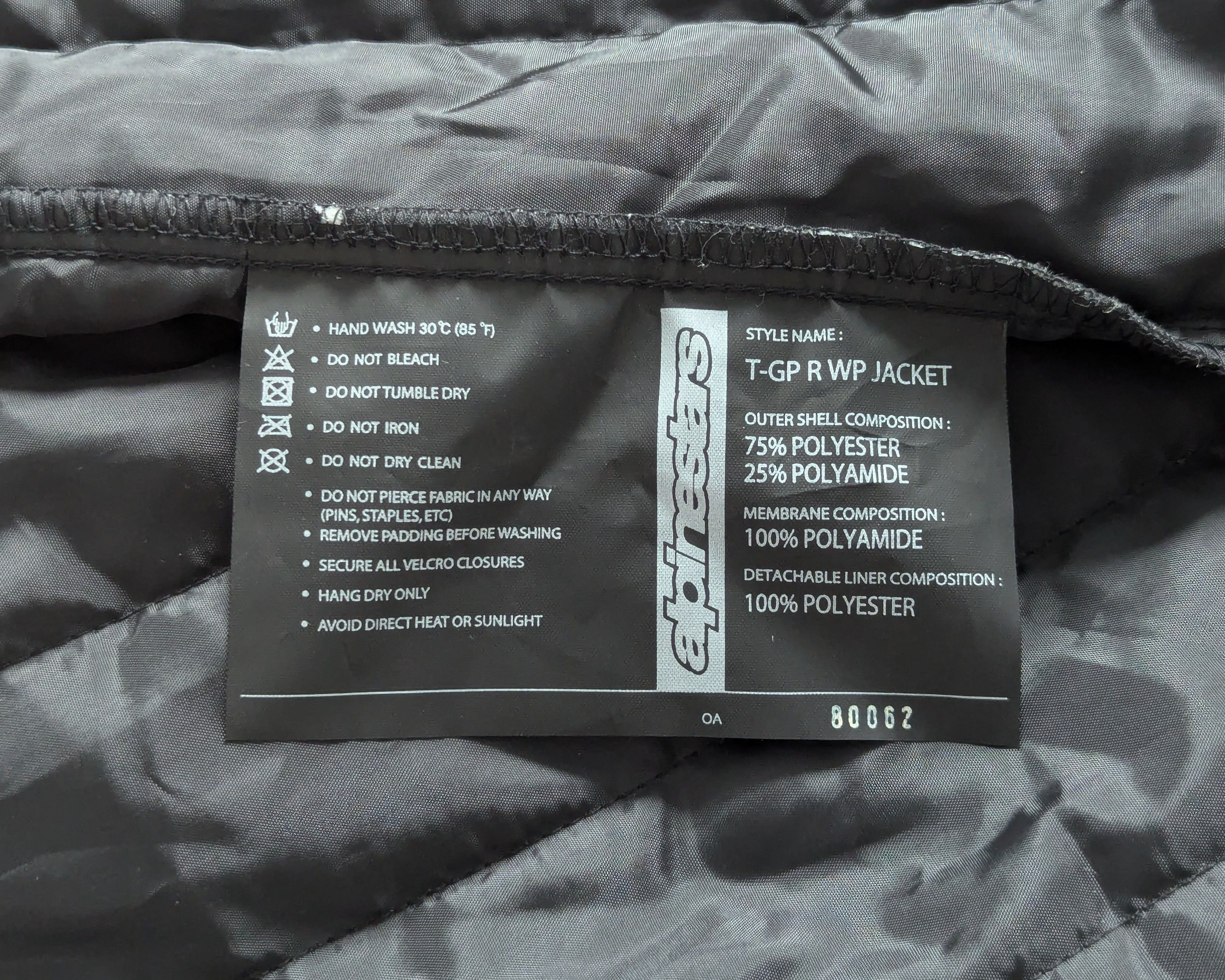 Alpinestars Alpinestars T-GP R WP + Andes Drystar Lining Jacket Pants Size US L / EU 52-54 / 3 - 11 Thumbnail