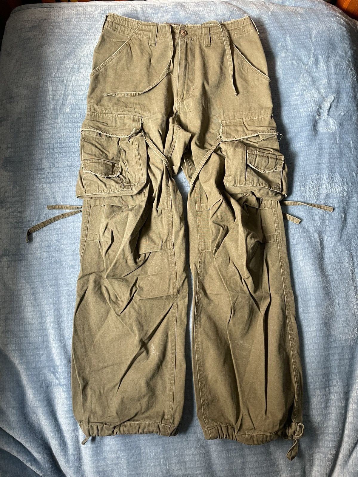 image of Archival Clothing x Vintage Japan Cargo Bondage Military Pants in Olive, Men's (Size 31)