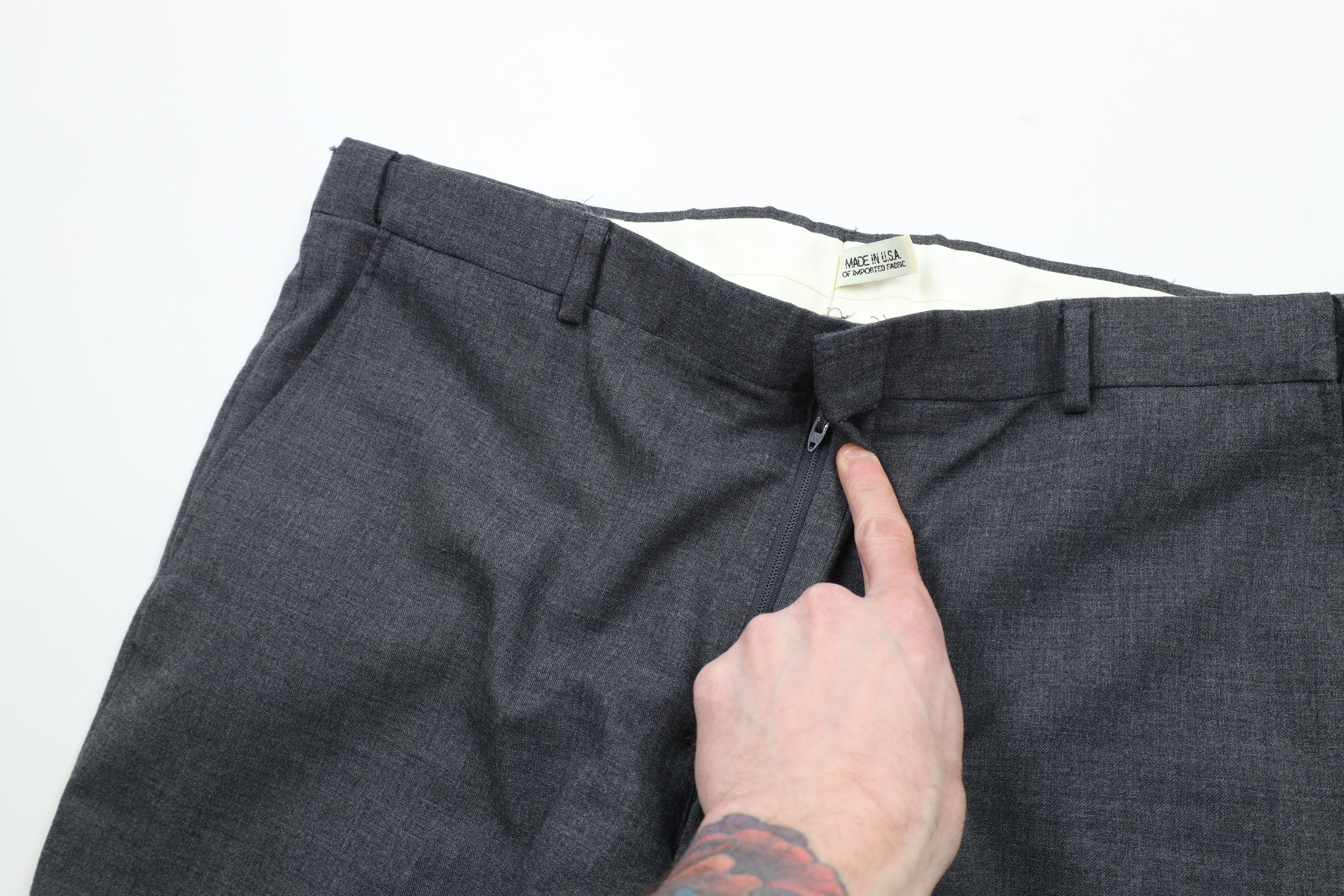 Vintage Vintage 90s Streetwear Wide Leg Chino Pants Heather Gray USA Size US 38 / EU 54 - 6 Thumbnail