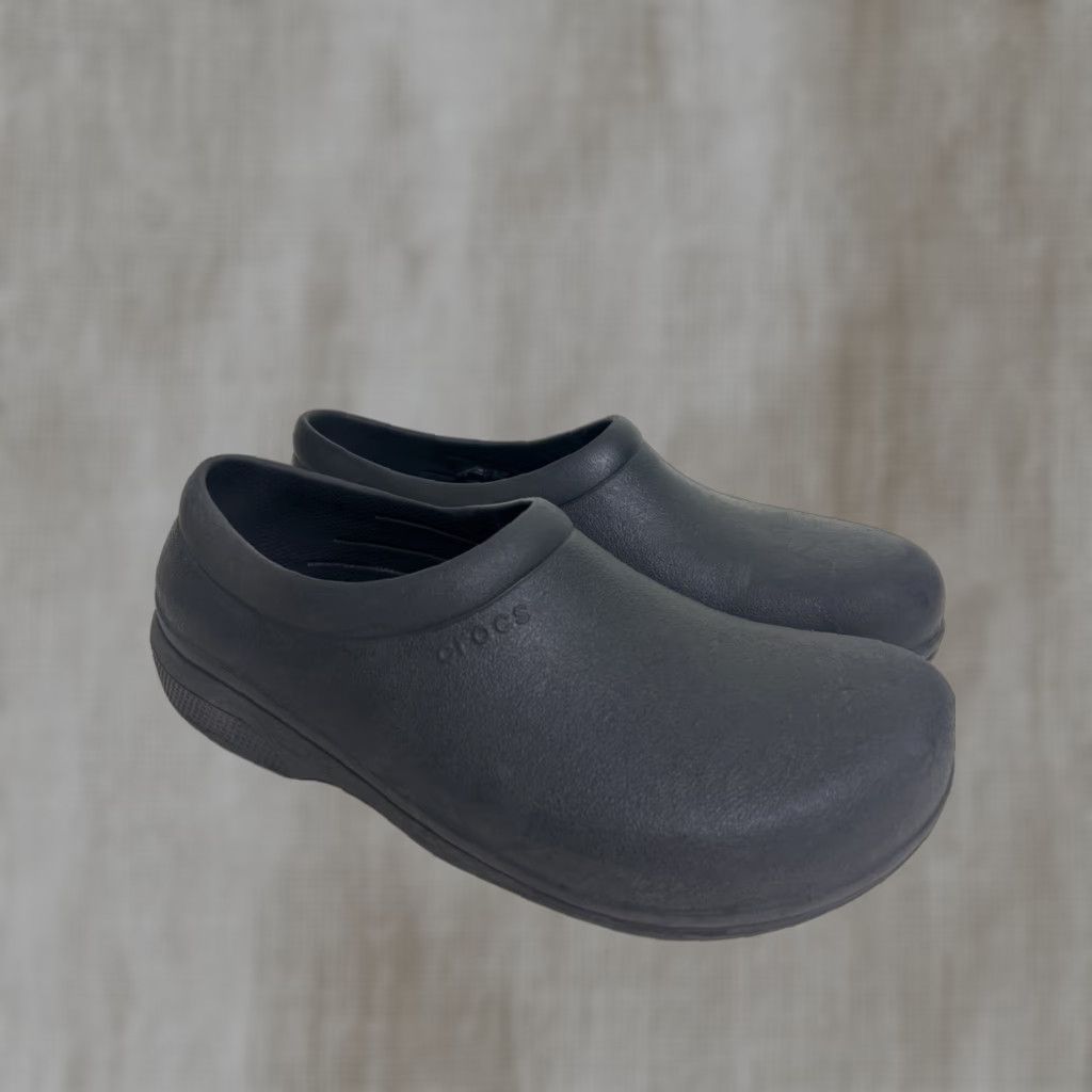 Crocs VINTAGE Crocs Lock Mens Black Dual Comfort Slip Resistant Clogs M 9 W 11 Size Black Crocs Lock Clog Mens Slips Resistant Comfort Shoes Size ONE SIZE - 1 Thumbnail