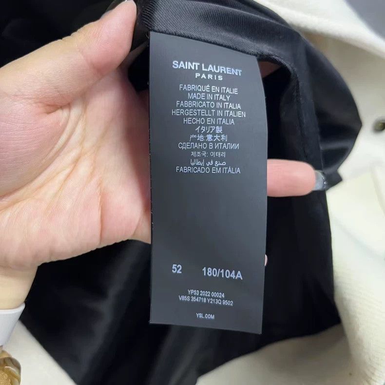 Saint Laurent Paris Saint Laurent Paris Saint Laurent White Striped Casual Lon Size US M / EU 48-50 / 2 - 4 Thumbnail