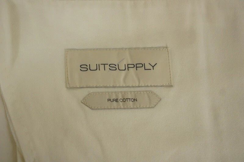 Suitsupply Men Suitsupply Havana Jetted Unlined White Pure Cotton US38 Size 38R - 4 Thumbnail