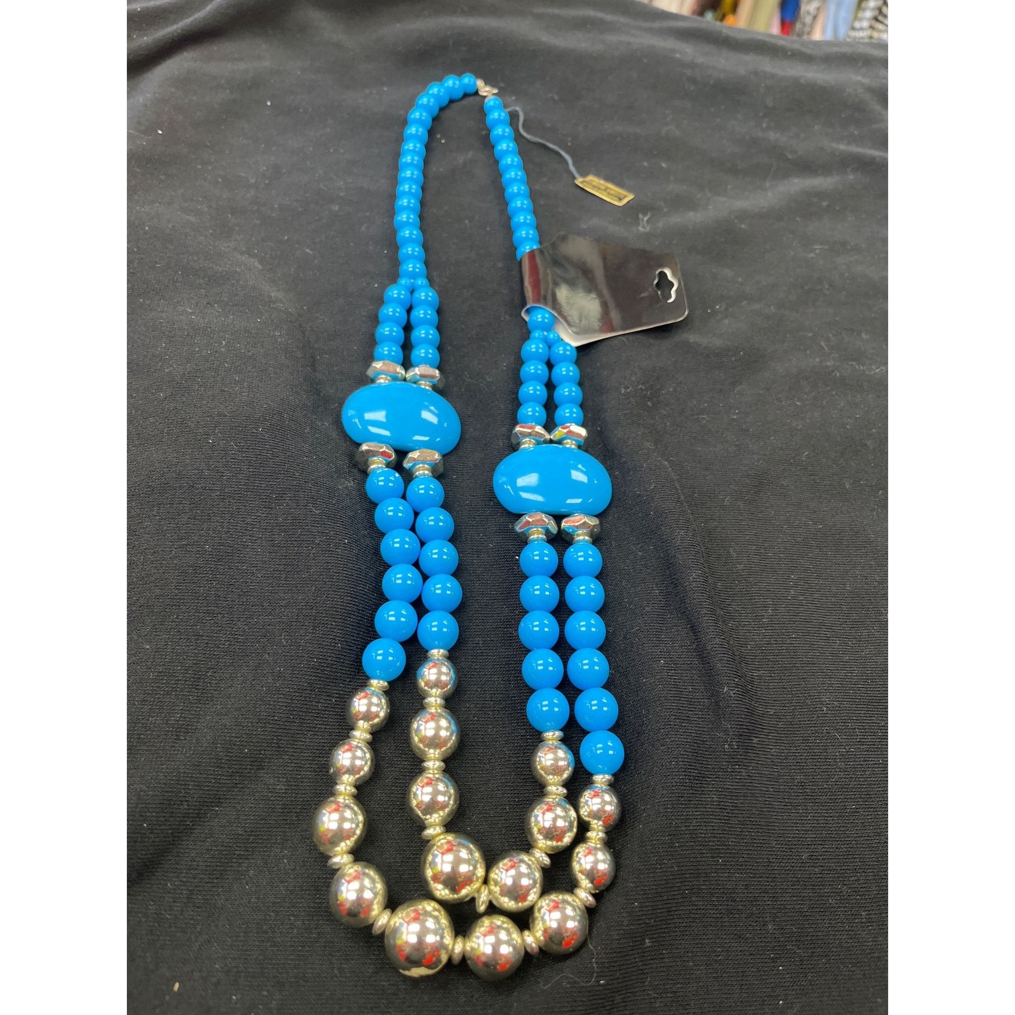 Other Lucite Genuine wms blue silver 14" beaded necklace SKU 9843 Size ONE SIZE - 1 Thumbnail